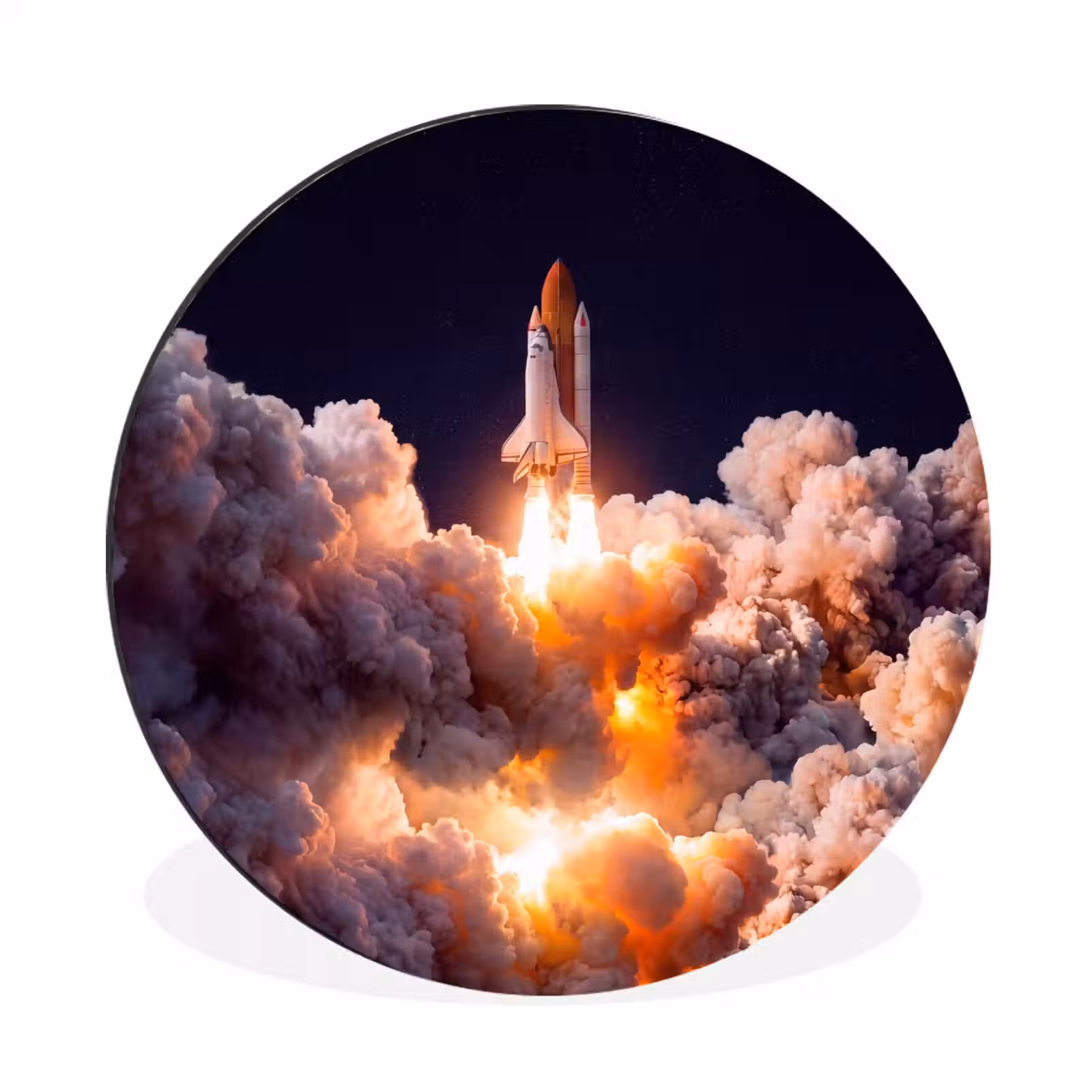 Wall circle - Aluminum - Spacecraft - Launch - Stars - Ruimtevaartuig - Lancering - Sterren Wandcirkel aluminium klein