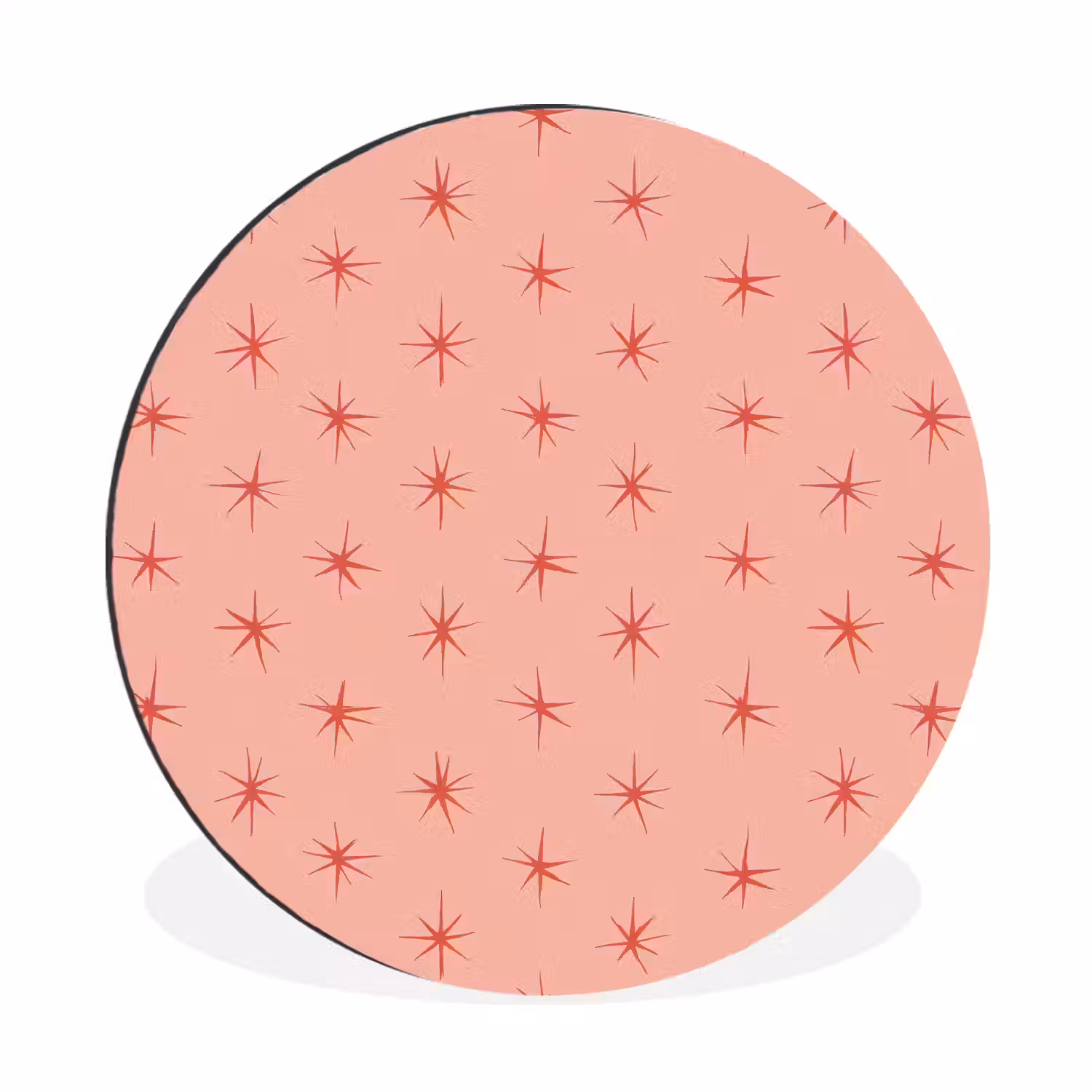 Sterretjes - Patroon - Oranje Wandcirkel aluminium klein 190 -3d