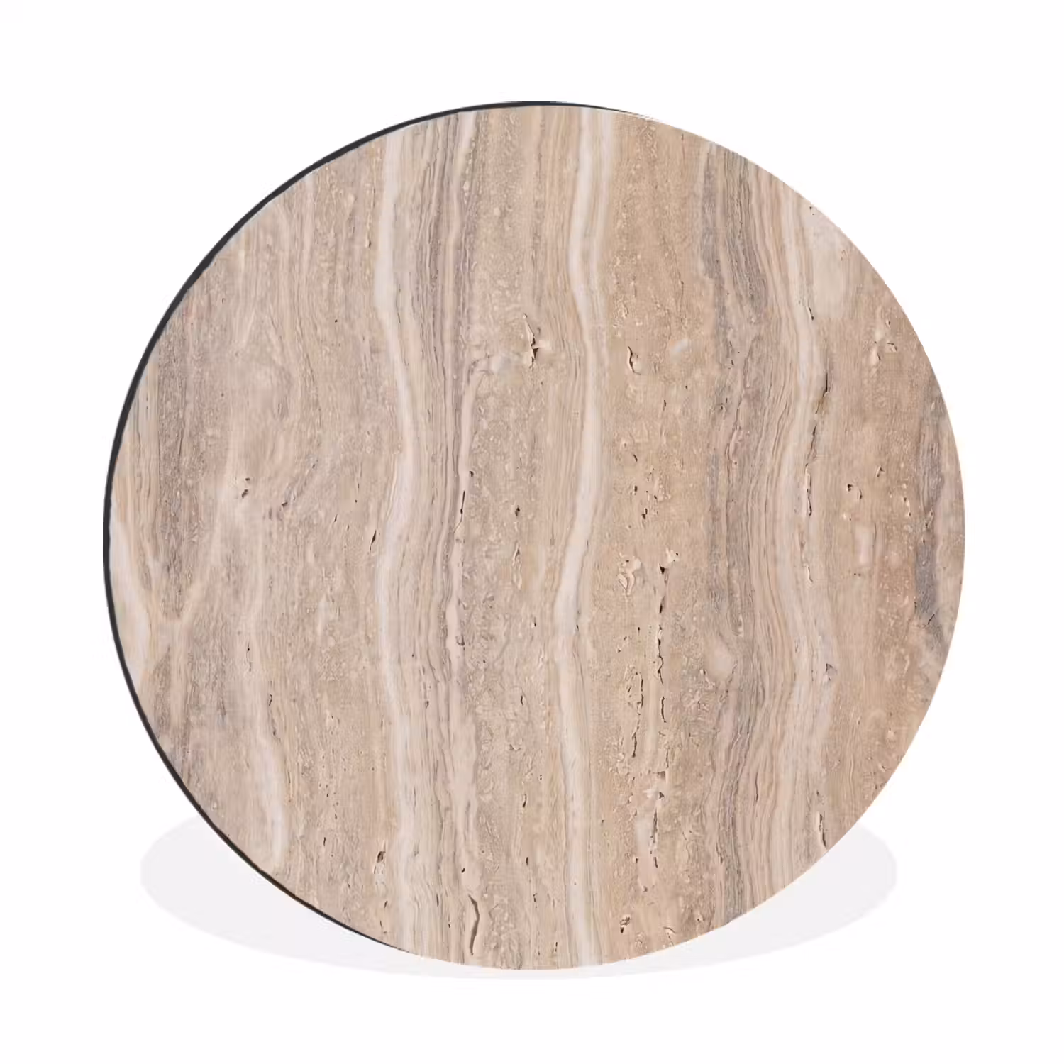 Steen - Patroon - Textuur - Natuurlijk - Beige Wandcirkel aluminium klein -3d