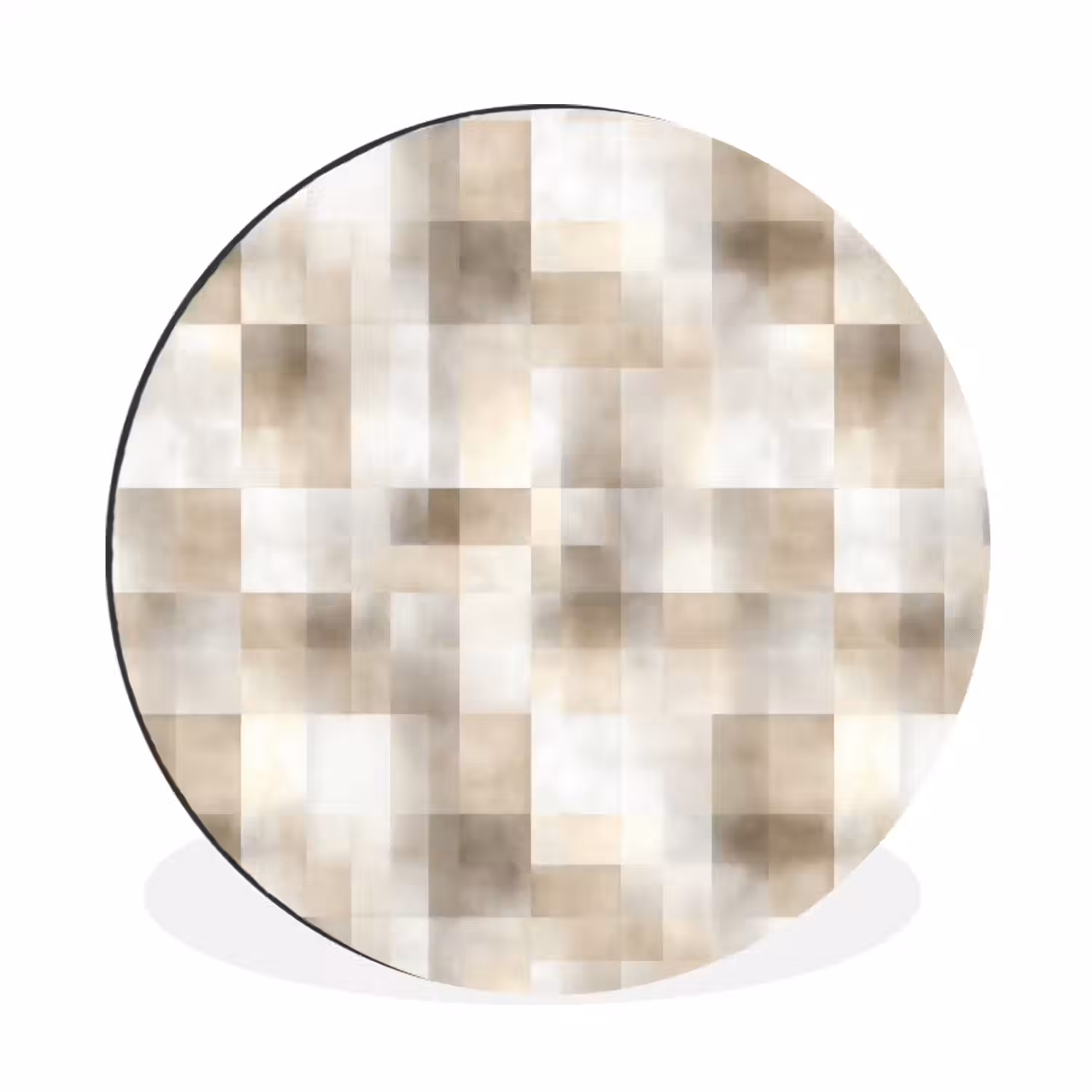 Textuur - Linnen - Beige Wandcirkel aluminium klein 190 -3d