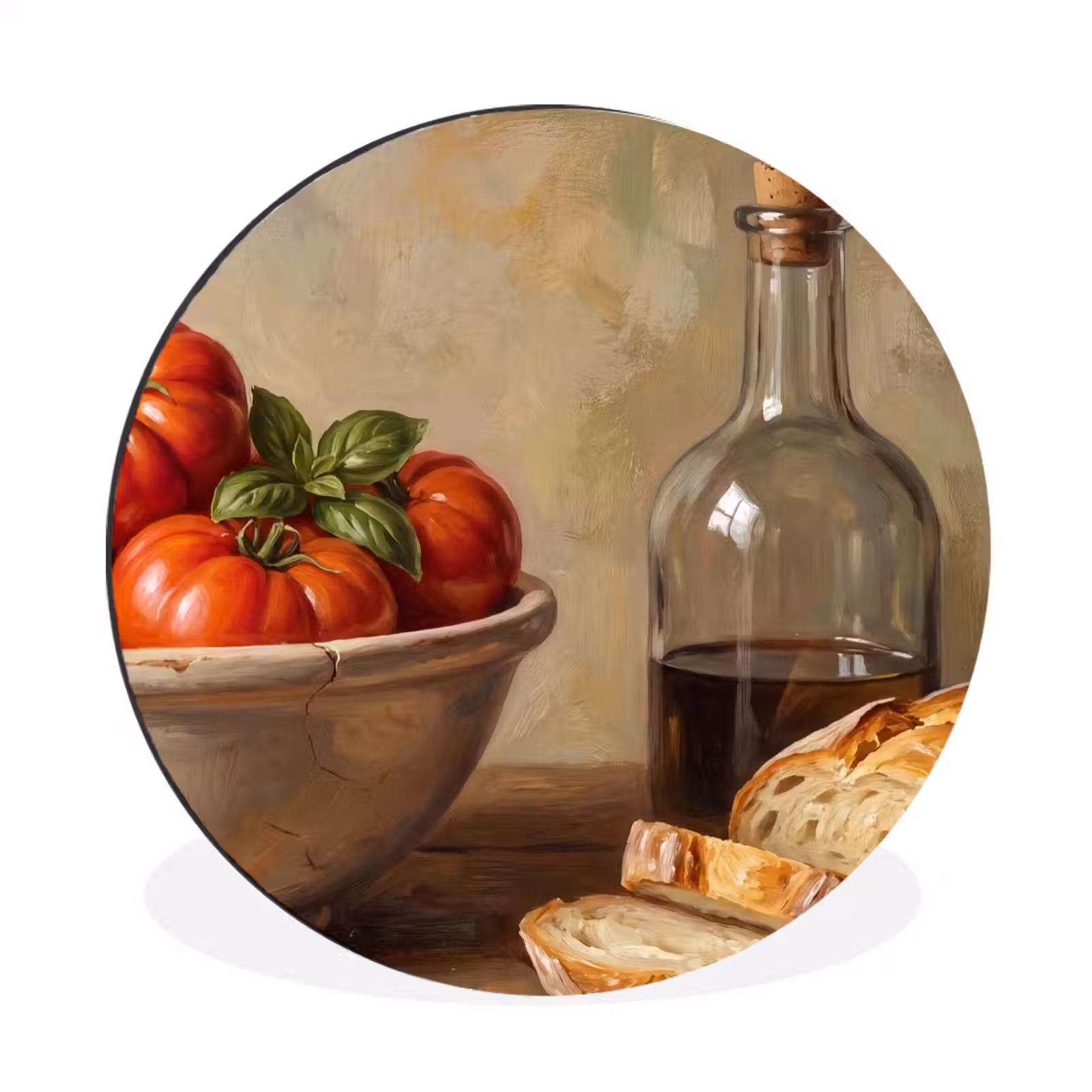Wall circle - Aluminum - Tomatoes - Bowl - Food - Tomaten - Kom - Eten Wandcirkel aluminium klein