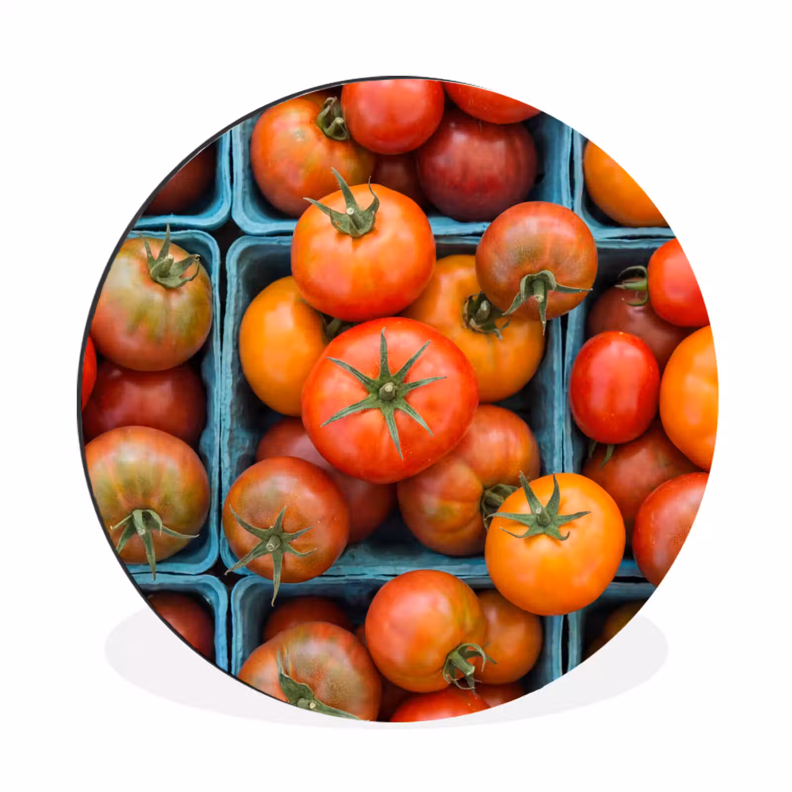 Wall circle - Aluminum - Tomatoes - Food - Colorful - Tomaten - Eten - Kleurrijk Wandcirkel aluminium klein
