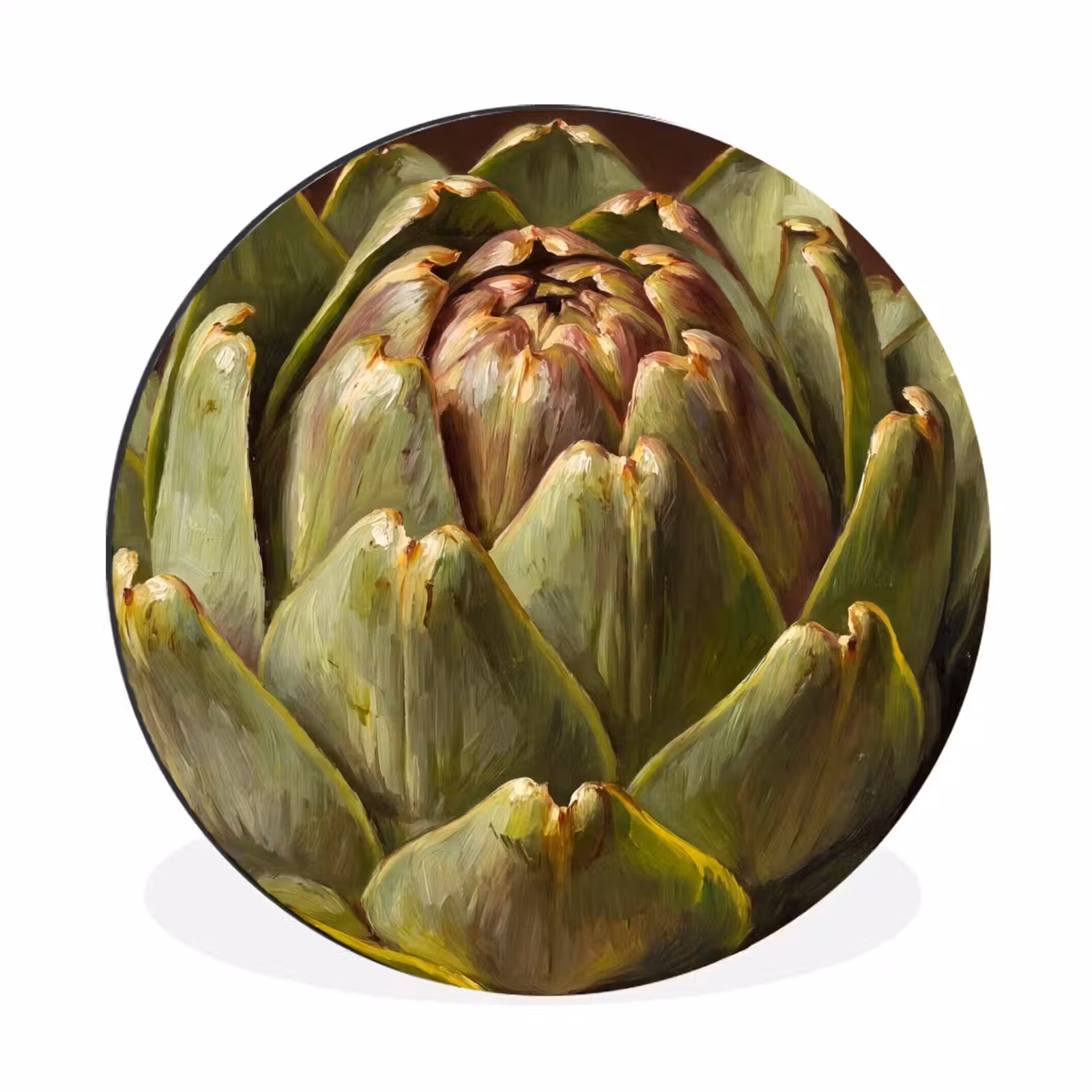 Wall circle - Aluminum - Vegetable - Artichoke - Green - Groente - Artisjok - Groen Wandcirkel aluminium klein