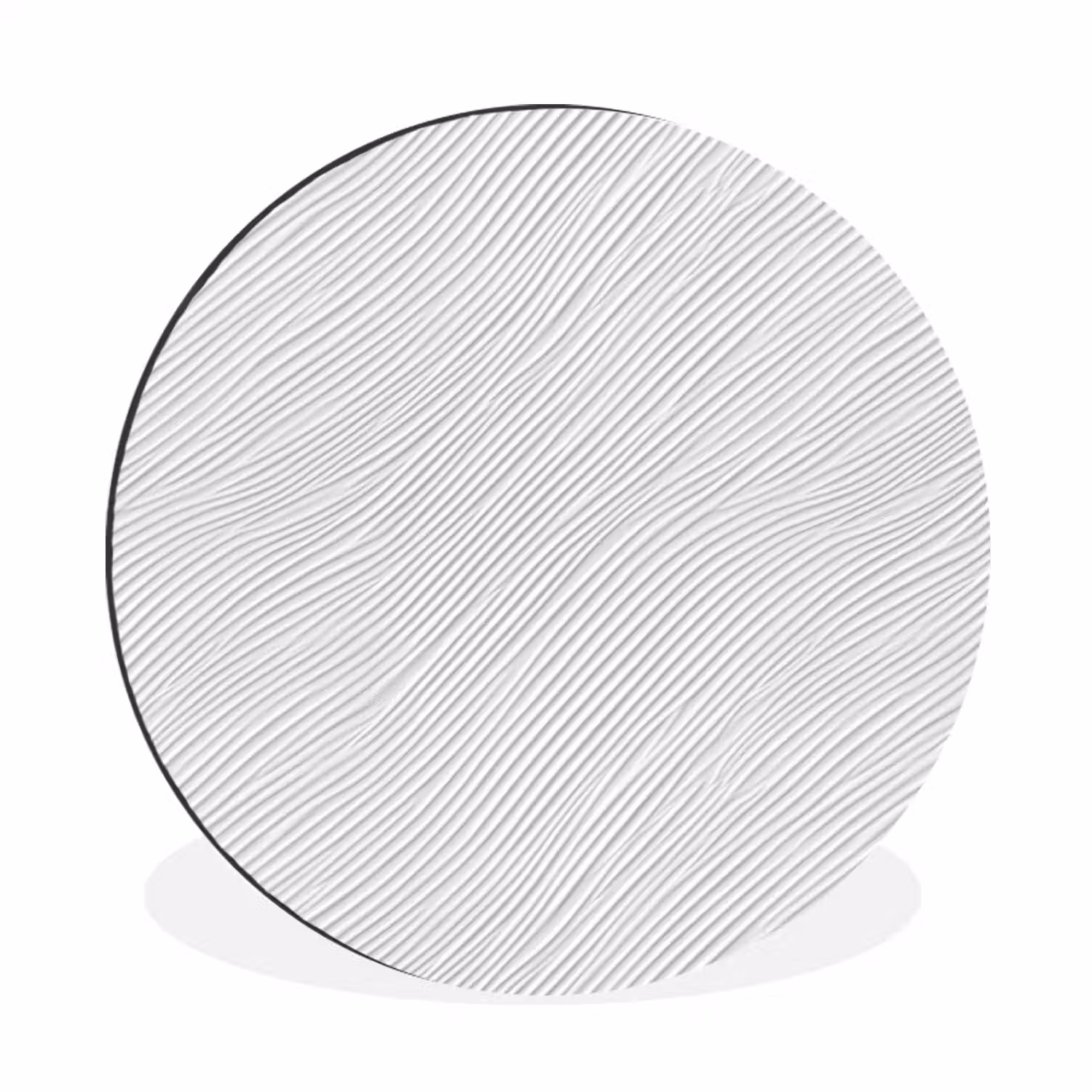 Golven - Ribbels - Wit Wandcirkel aluminium klein 190 -3d