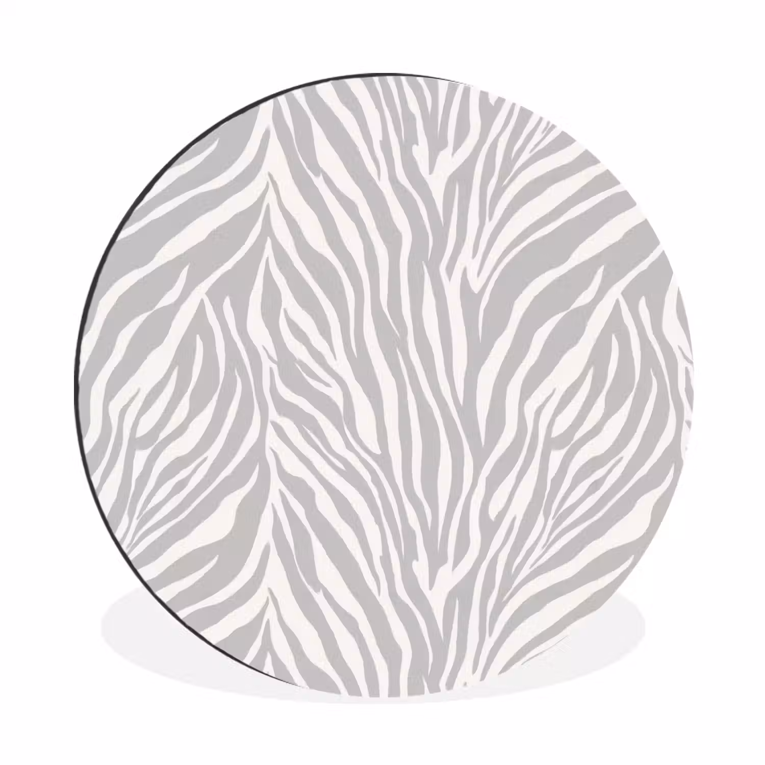 Zebra - Motief - Grijs Wandcirkel aluminium klein 190 -3d