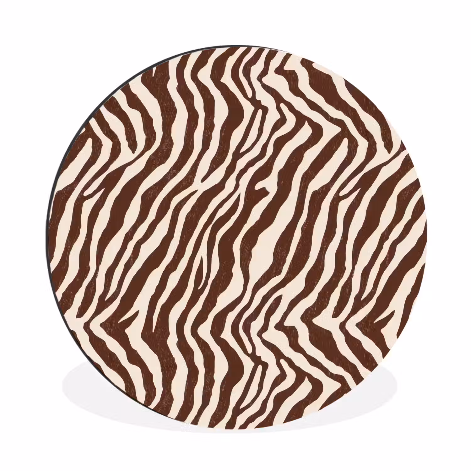 Zebra - Patroon - Zwart - Wit Wandcirkel aluminium klein 190 -3d