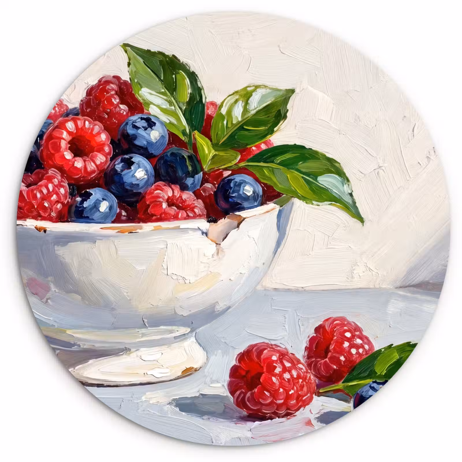 Wall circle - Glass - Berries - Bowl - Food - Bessen - Kom - Eten Wandcirkel plexiglas klein