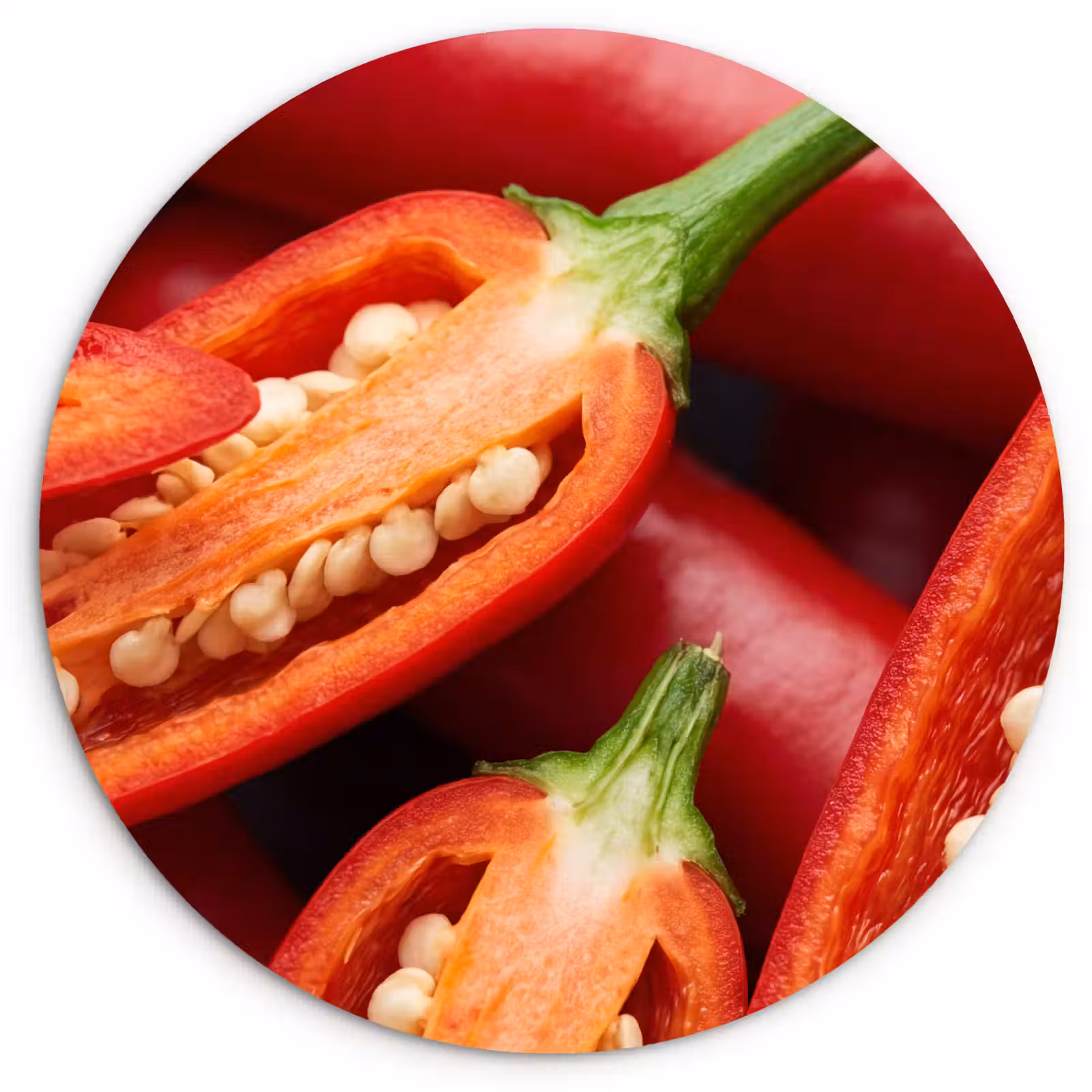 Wall circle - Glass - Chili Pepper - Open - Red - Chilipeper - Open - Rood Wandcirkel plexiglas klein