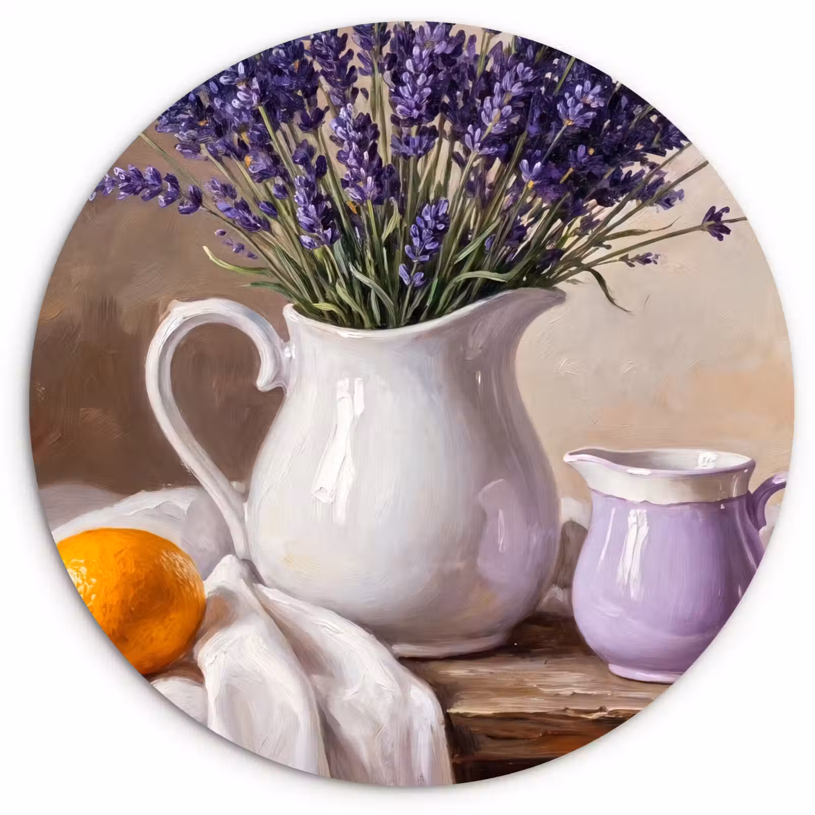 Wall circle - Glass - Flowers - Still Life - Purple - Bloemen - Stilleven - Paars Wandcirkel plexiglas klein