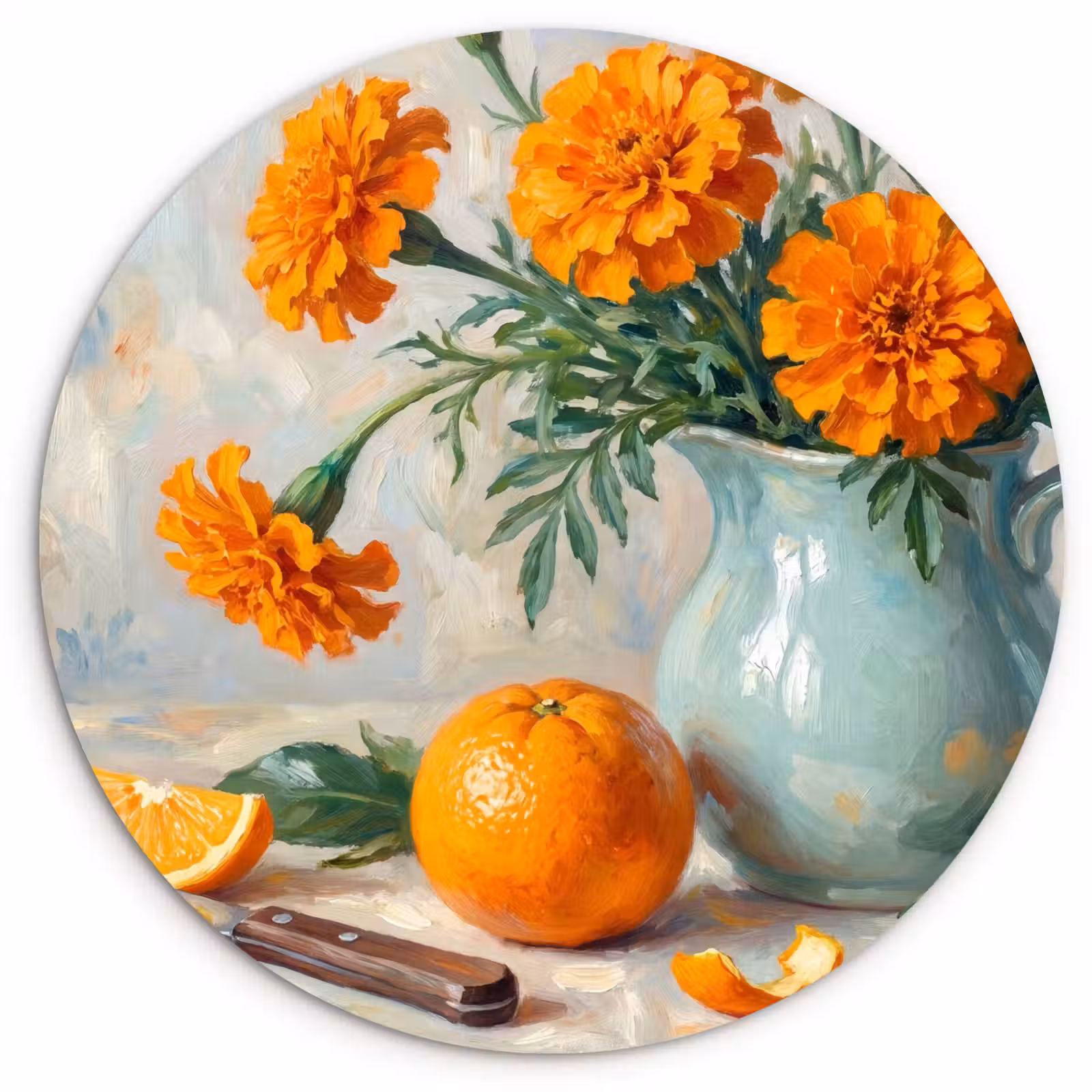 Wall circle - Glass - Food - Orange - Art - Eten - Oranje - Kunst Wandcirkel plexiglas klein