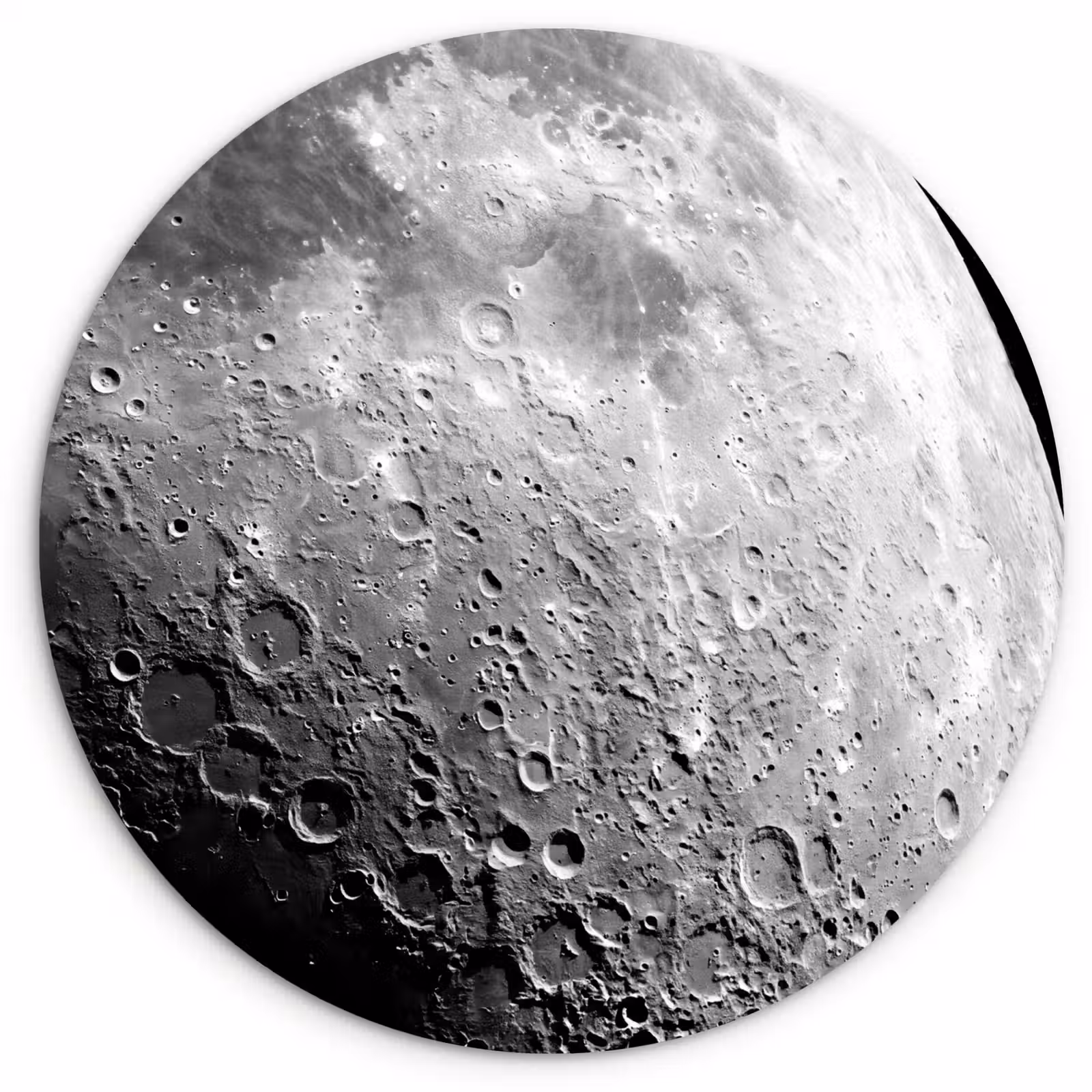 Wall circle - Glass - Moon - Craters - Space - Maan - Kraters - Ruimte Wandcirkel plexiglas klein