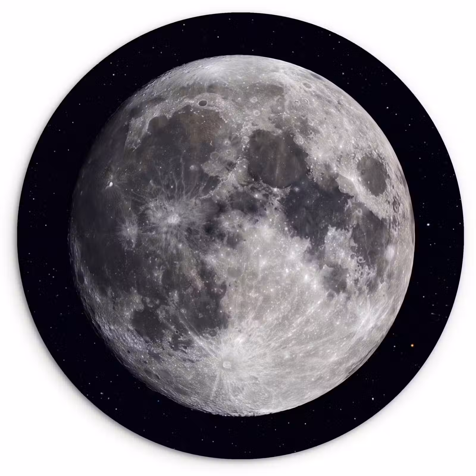 Wall circle - Glass - Moon - Stars - Space - Maan - Sterren - Ruimte Wandcirkel plexiglas klein