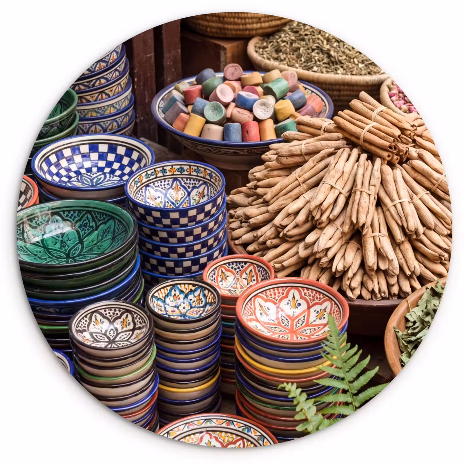 Wall circle - Glass - Pottery - Oriental - Colorful - Aardewerk - Oosters - Kleurrijk Wandcirkel plexiglas klein
