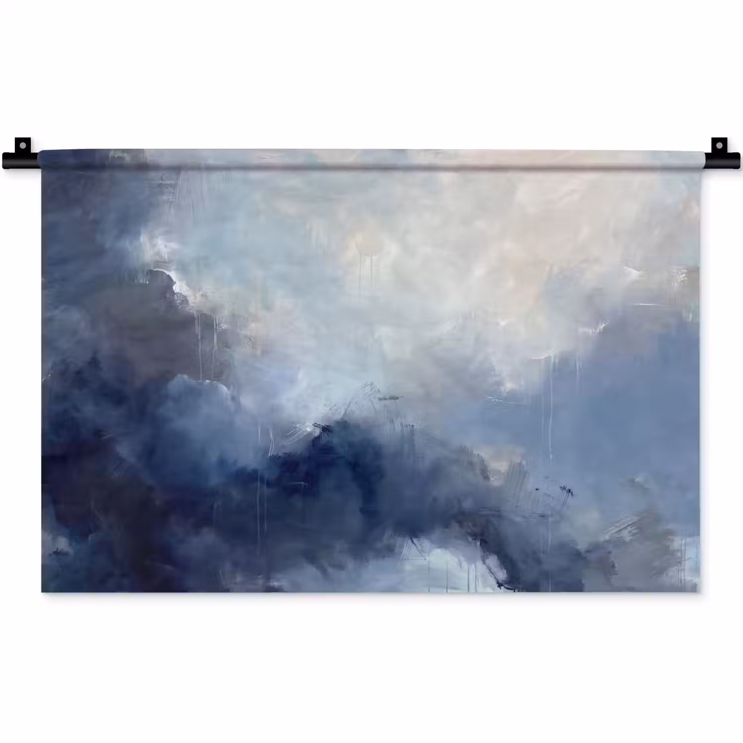 Abstract - Wolken - Modern - Blauw - Kunst Wandkleed katoen klein -zz3d