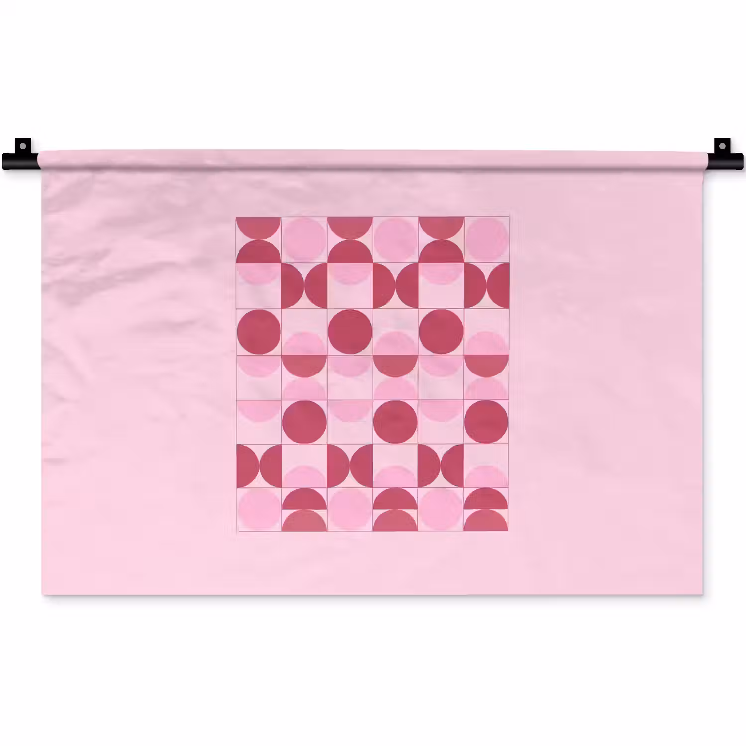 Abstract - Geometrisch - Cirkels - Roze - Modern Wandkleed katoen klein -zz3d