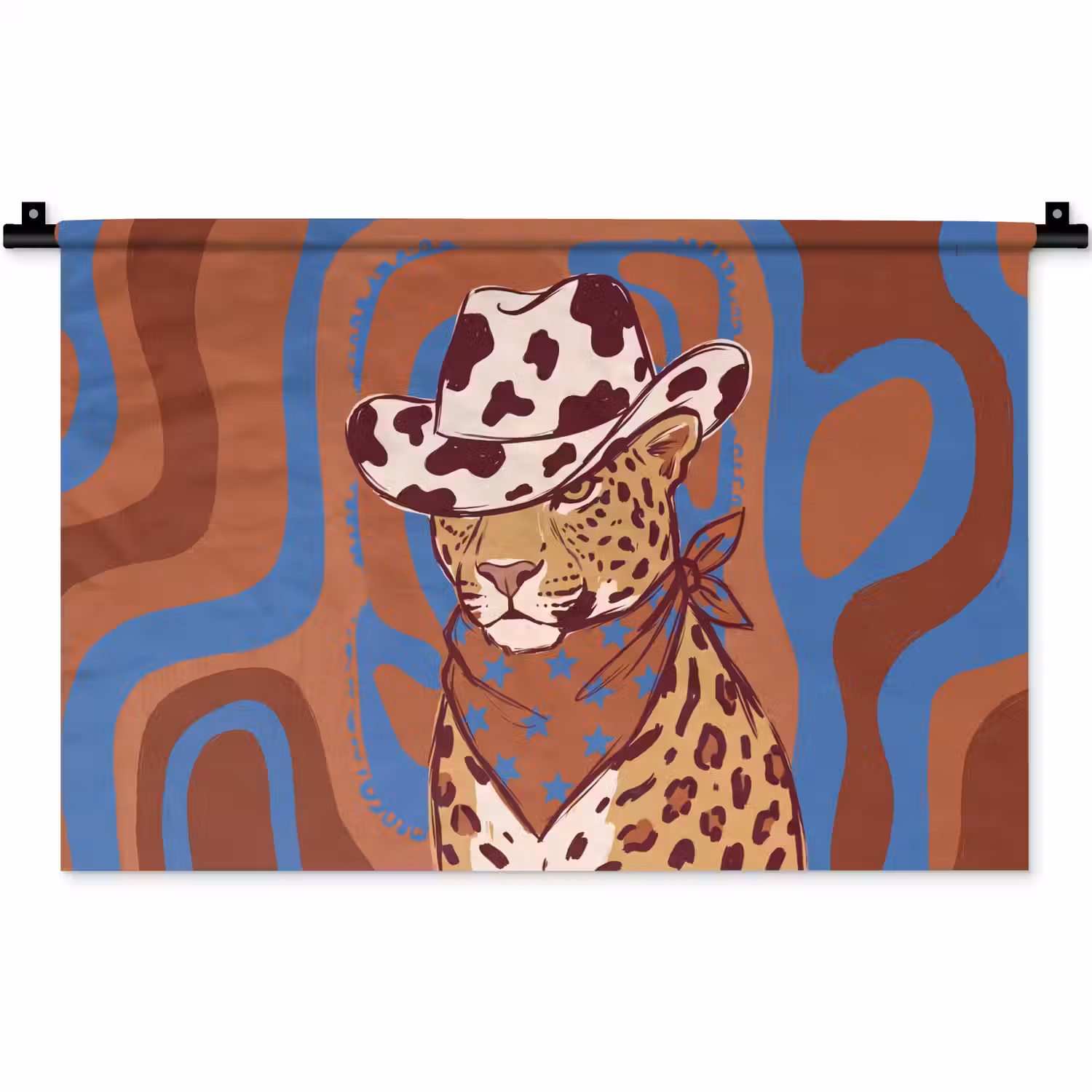 Dieren - Cowboyhoed - Modern - Illustratie - Bruin Wandkleed katoen klein -zz3d