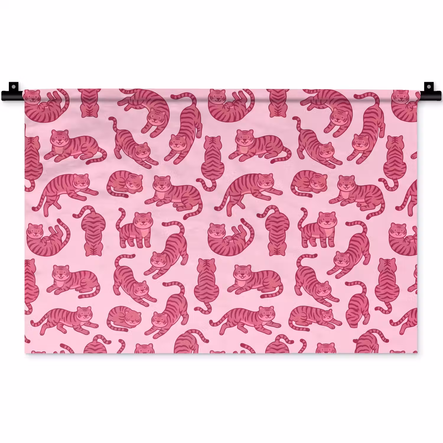 Dieren - Patroon - Roze - Speels - Cartoon Wandkleed katoen klein -zz3d