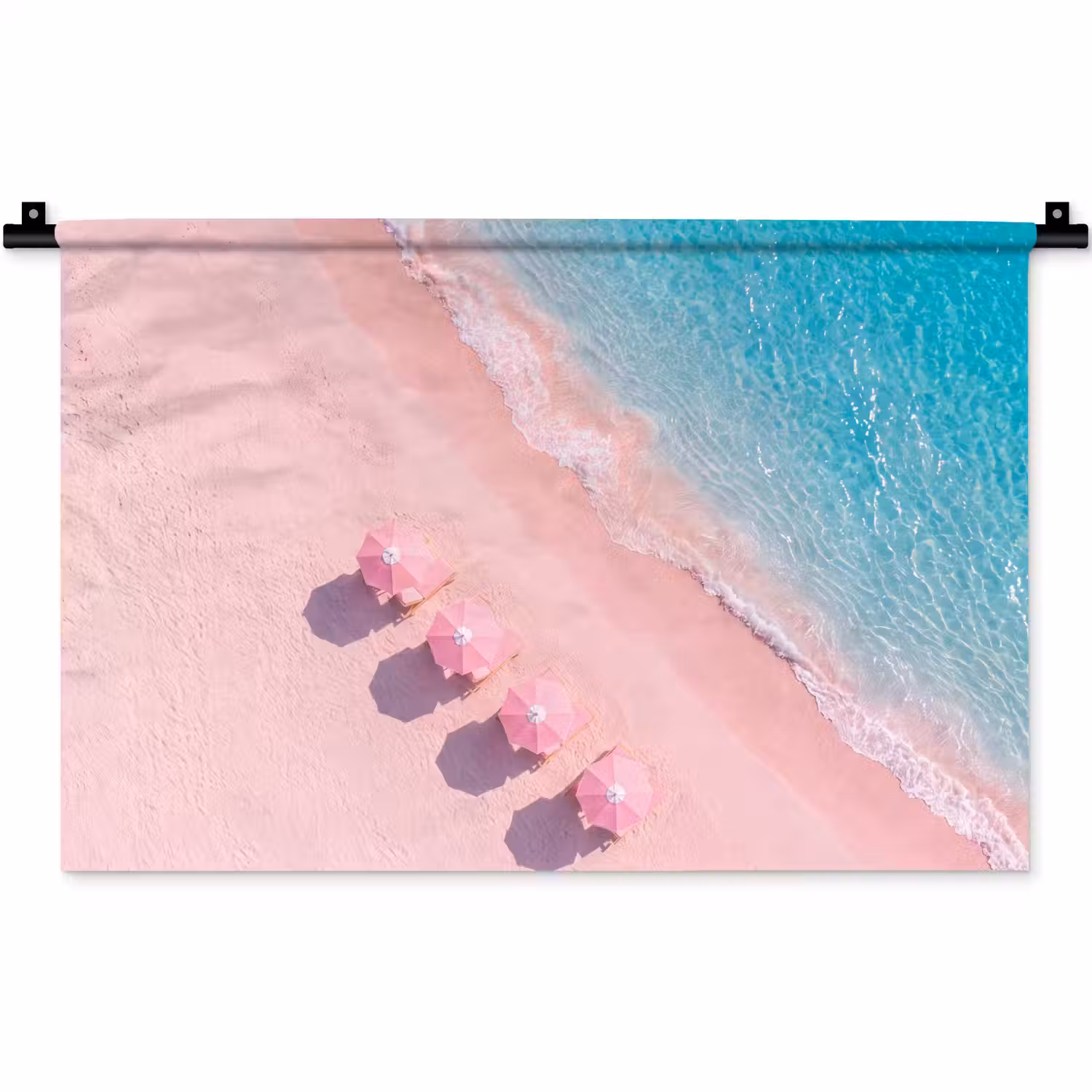 Strand - Roze zand - Zee - Zomer - Natuur Wandkleed katoen klein -zz3d