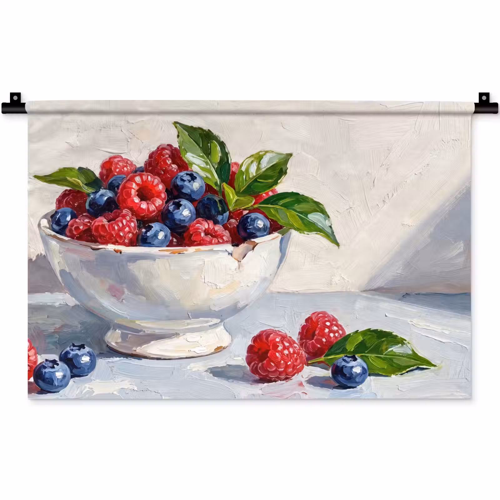 Wall Hanging - Berries - Bowl - Food - Bessen - Kom - Eten Wandkleed katoen klein