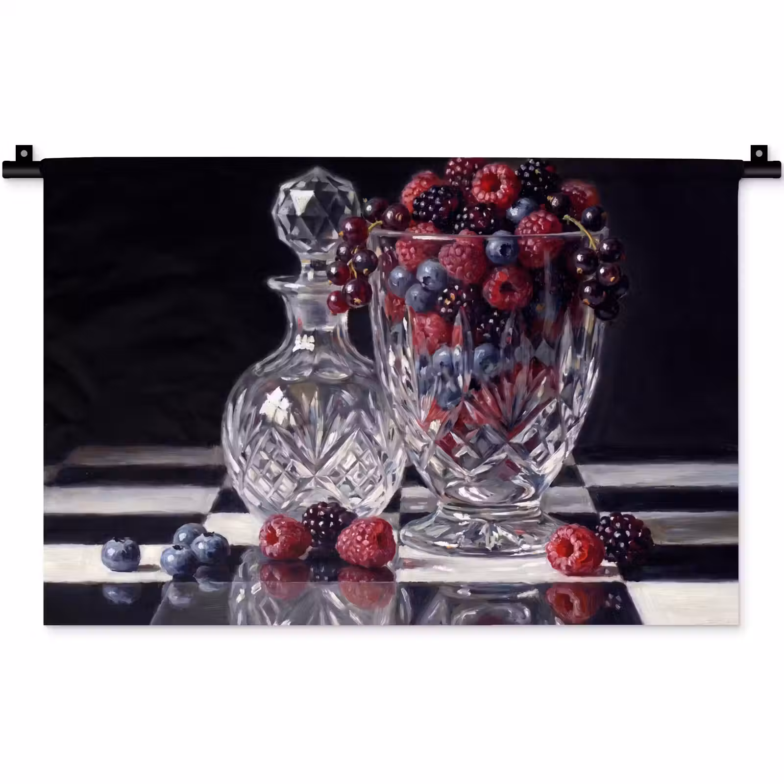 Wall Hanging - Berries - Crystal - Still Life - Bessen - Kristal - Stilleven Wandkleed katoen klein