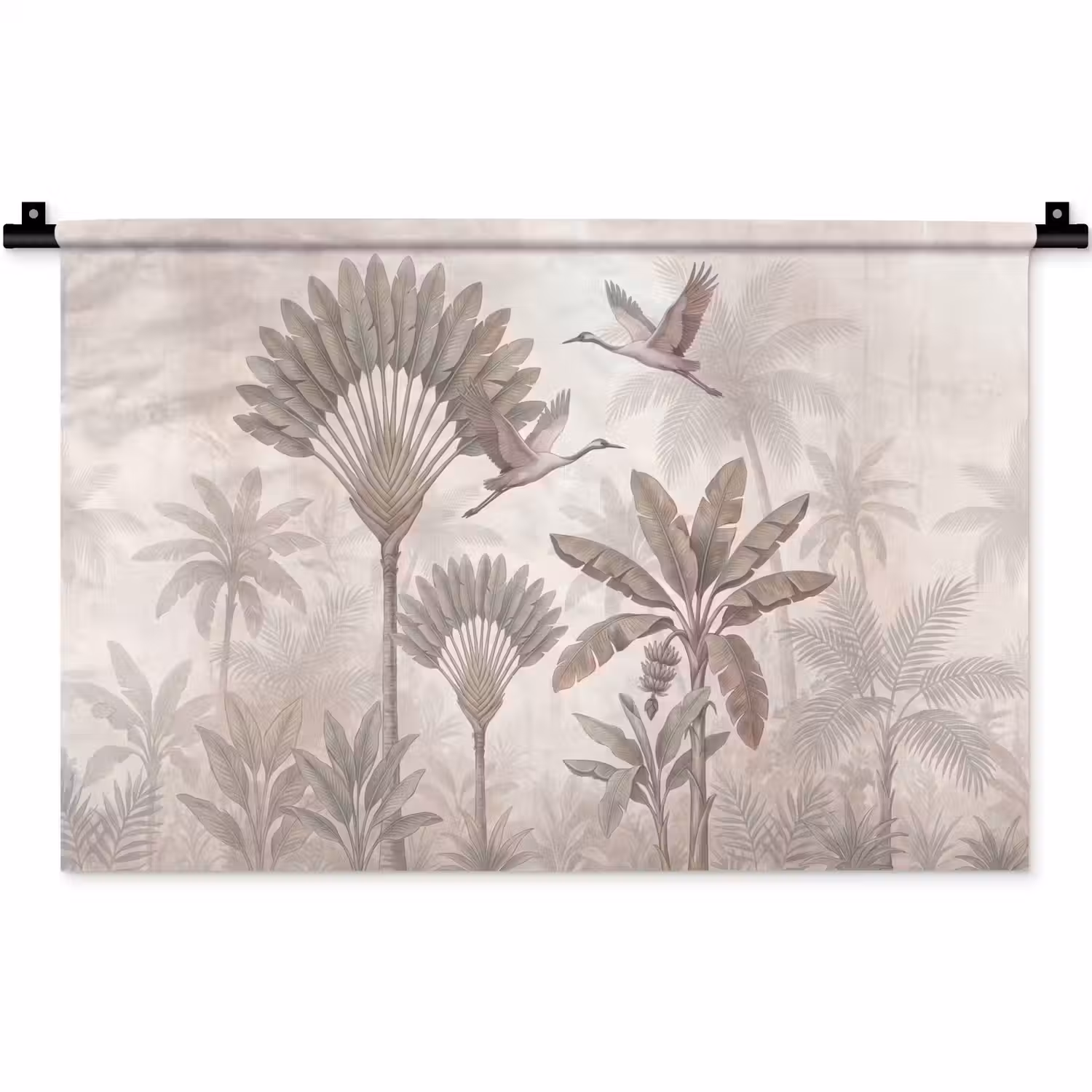 Vogel - Tropisch - Jungle - Natuur - Beige Wandkleed katoen klein -zz3d