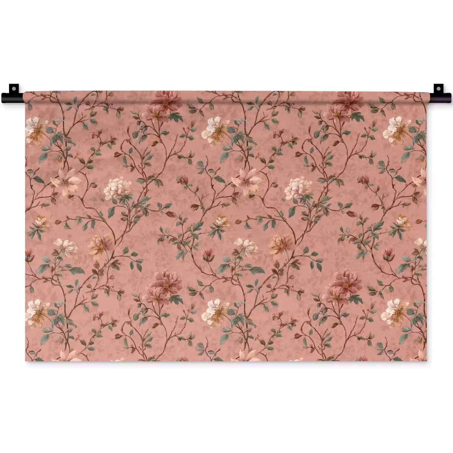 Botanisch - Bloemen - Roze Wandkleed katoen klein 269 -zz3d
