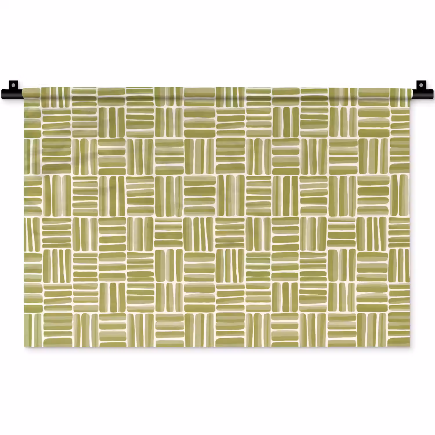 Vlecht - Patroon - Groen Wandkleed katoen klein 269 -zz3d