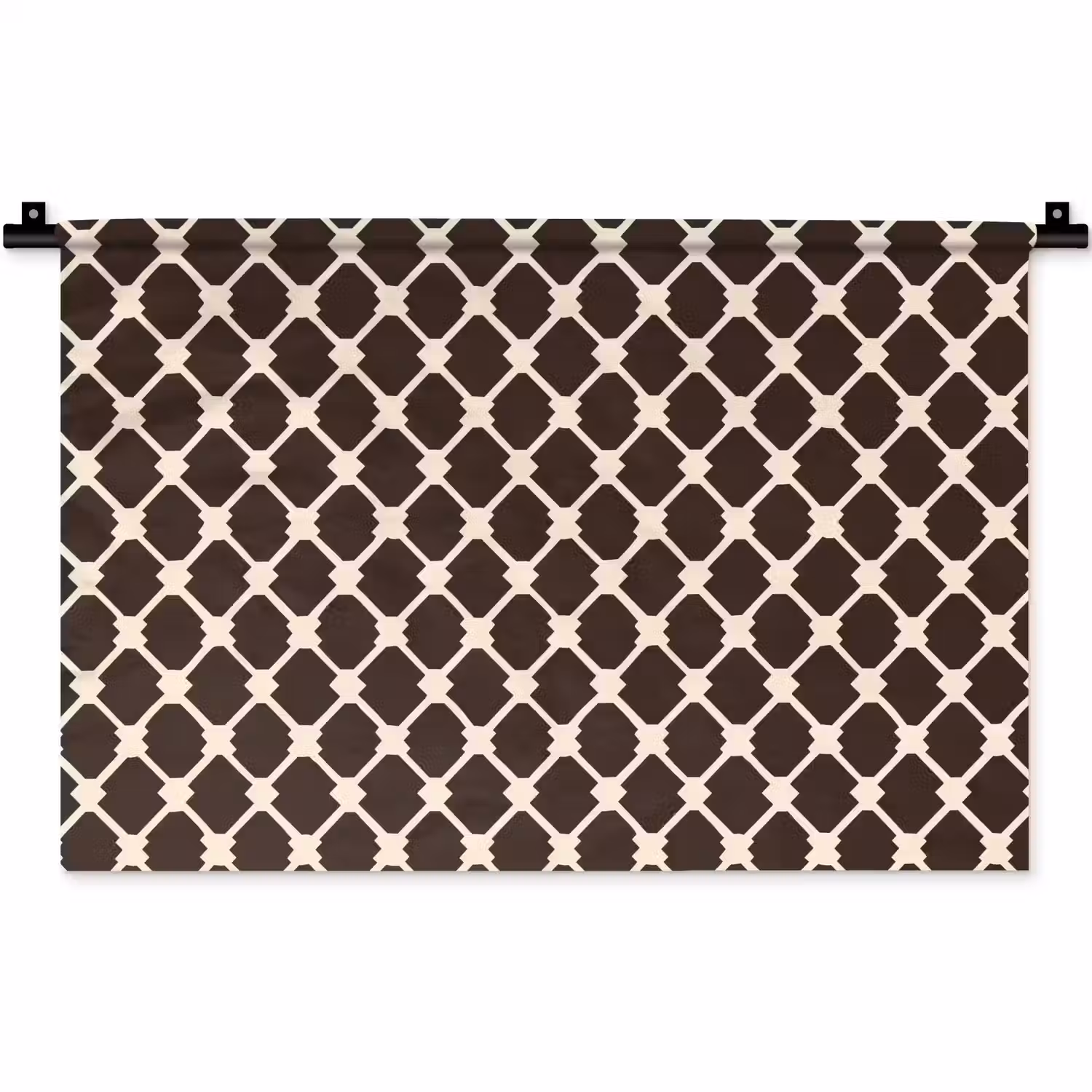 Bruin - Ruitpatroon - Geometrisch Wandkleed katoen klein 269 -zz3d
