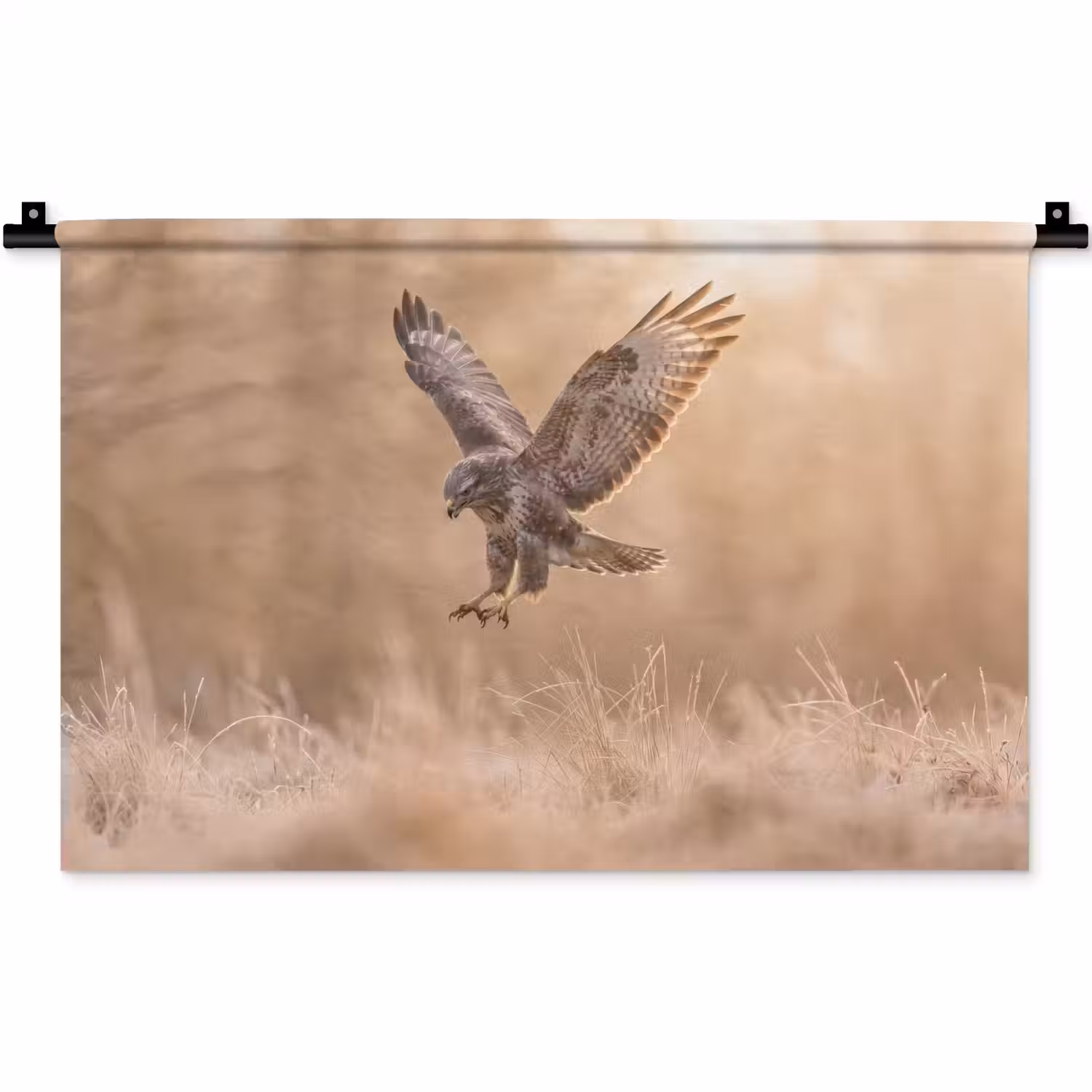 Buizerd - Roofvogel - Natuur - Bruin Wandkleed katoen klein -zz3d