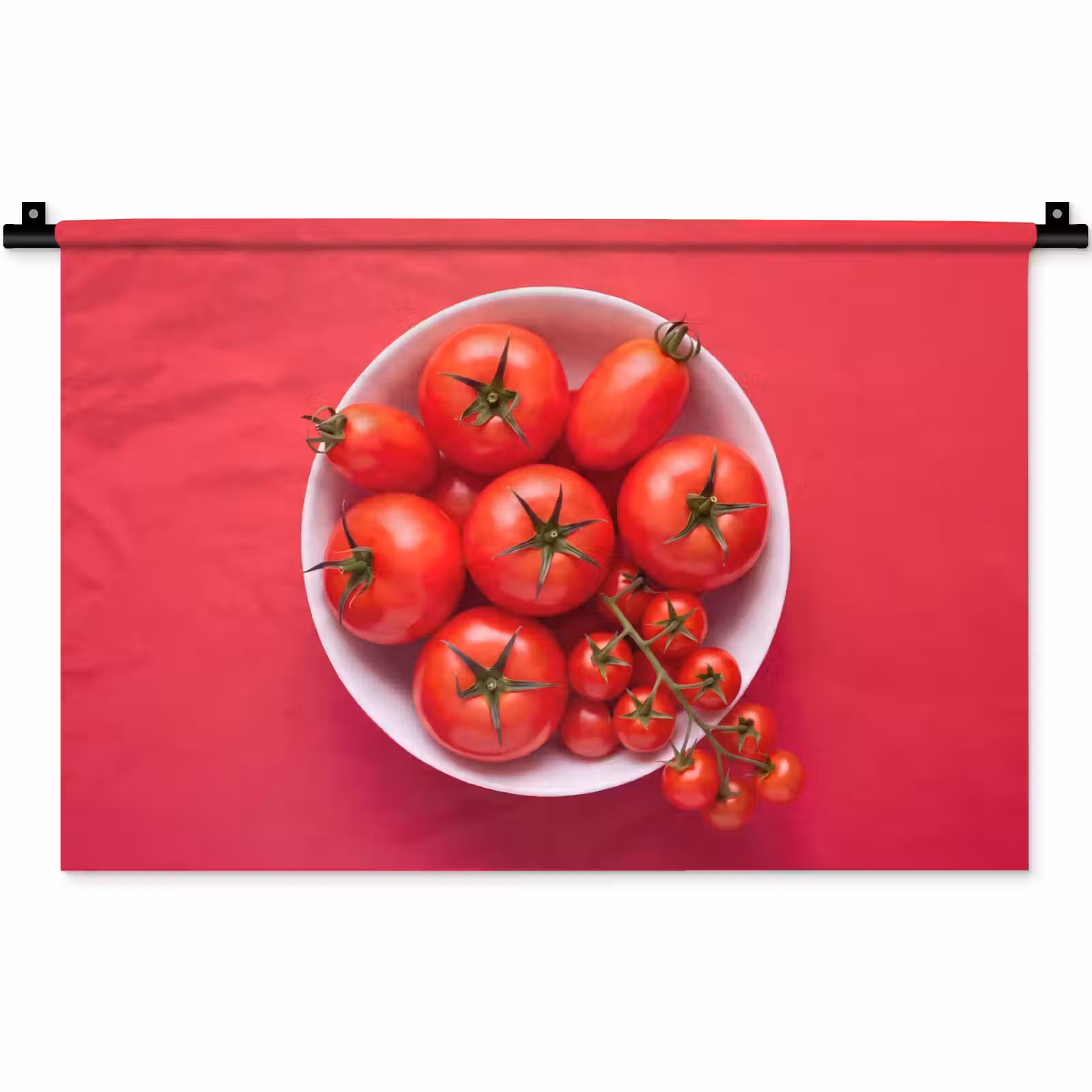 Wall Hanging - Dinner Plate - Red - Eten - Kom - Rood Wandkleed katoen klein