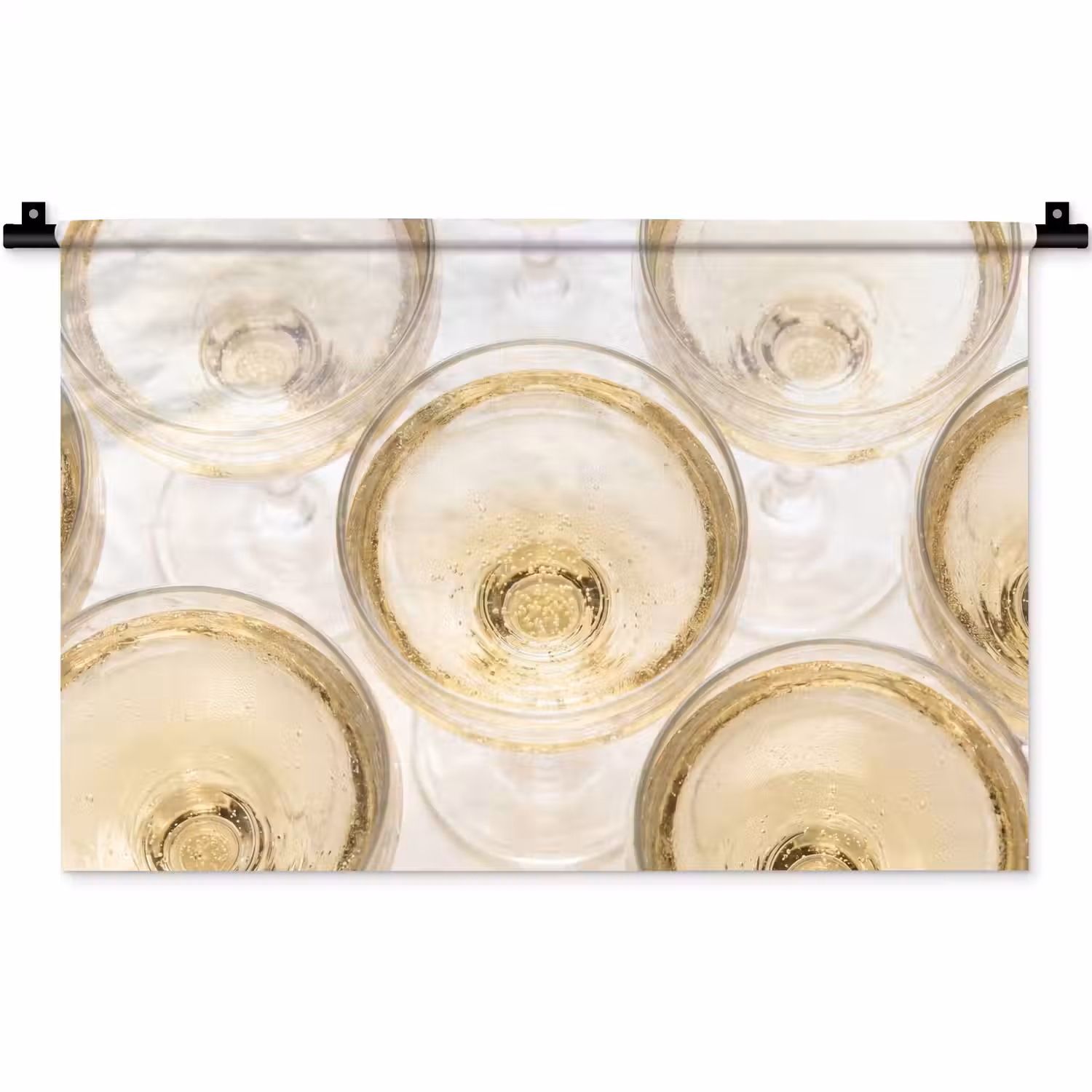 Drank - Glazen - Feest - Goud Wandkleed katoen klein -zz3d