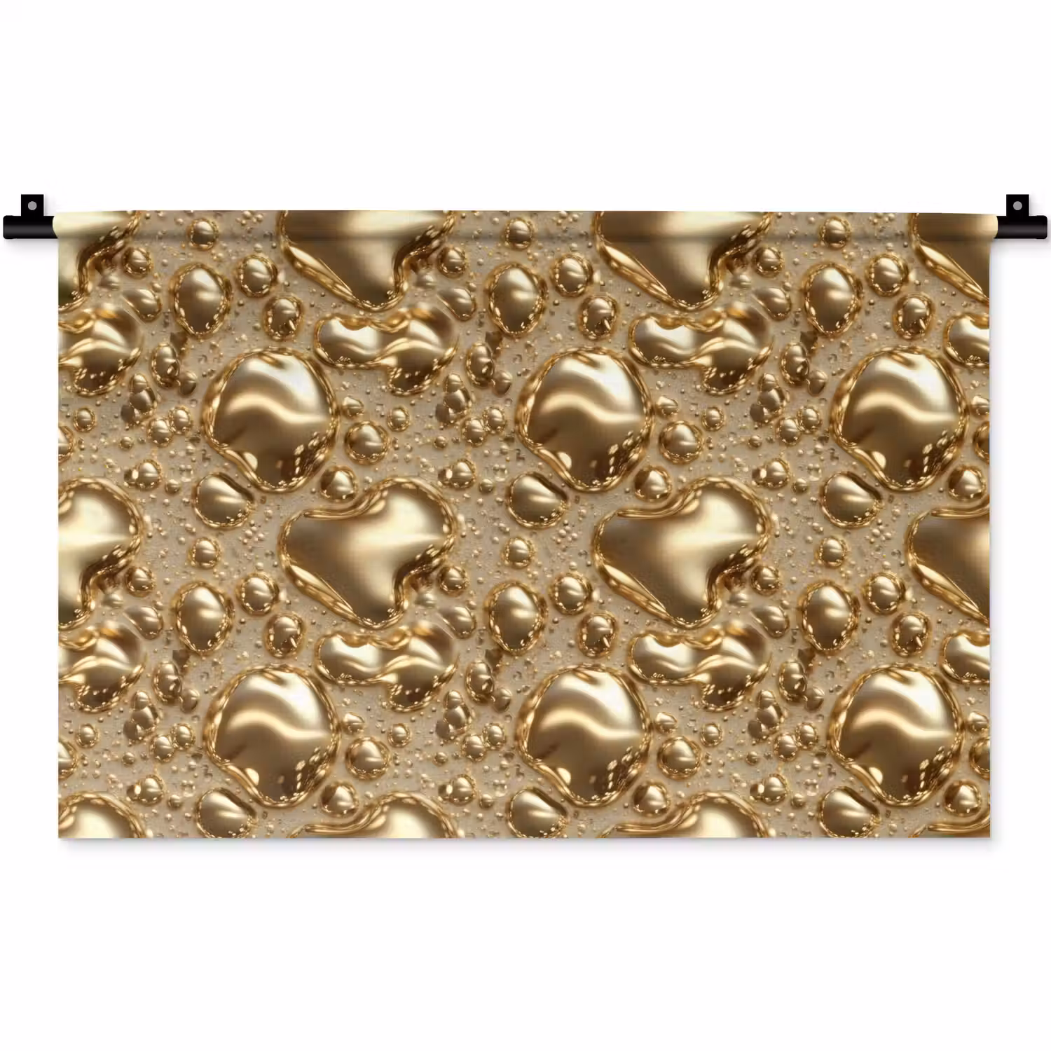 Druppels - Organisch - Goud Wandkleed katoen klein 269 -zz3d