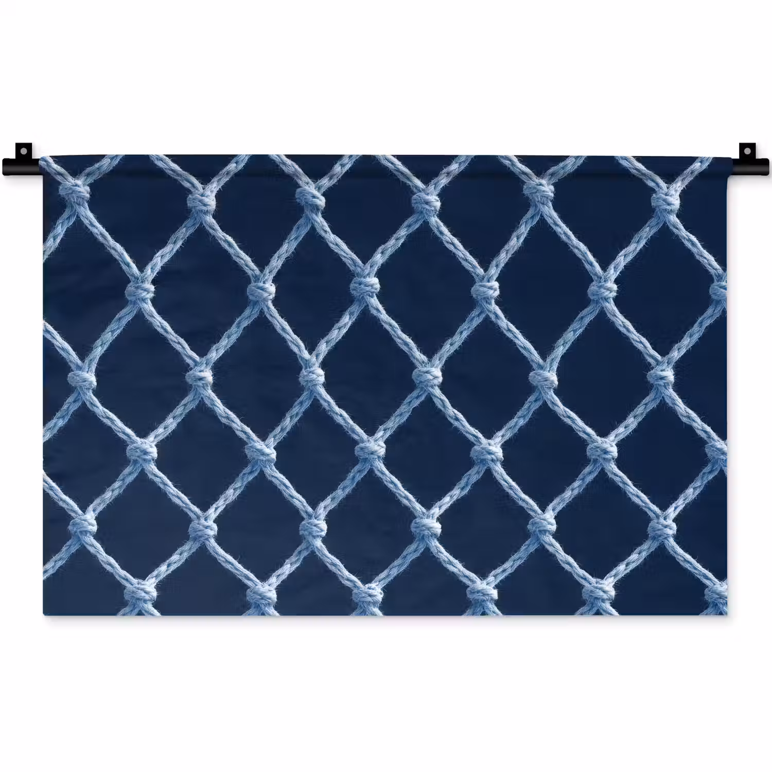 Visnet - Touw - Patroon - Marineblauw Wandkleed katoen klein 269 -zz3d