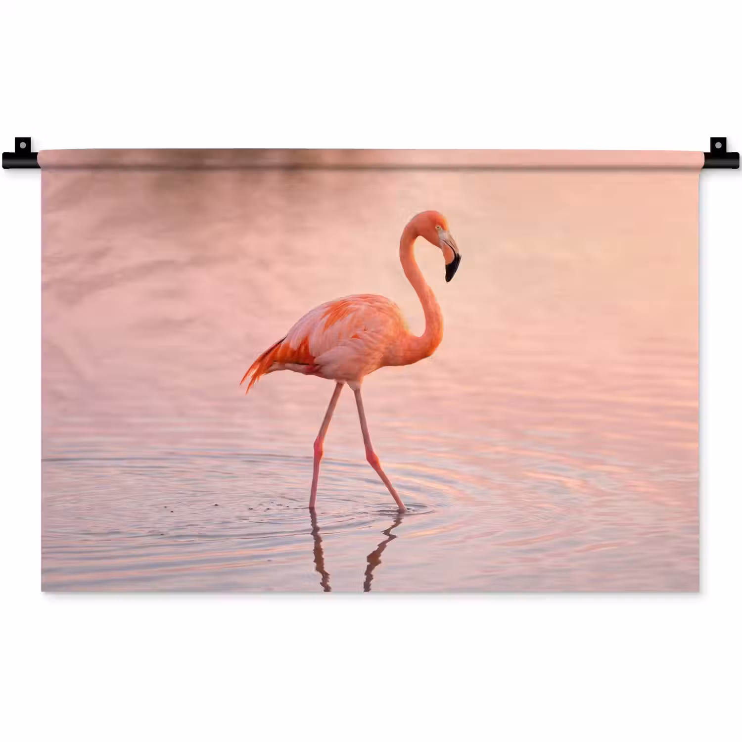 Flamingo - Water - Roze Wandkleed katoen klein -zz3d