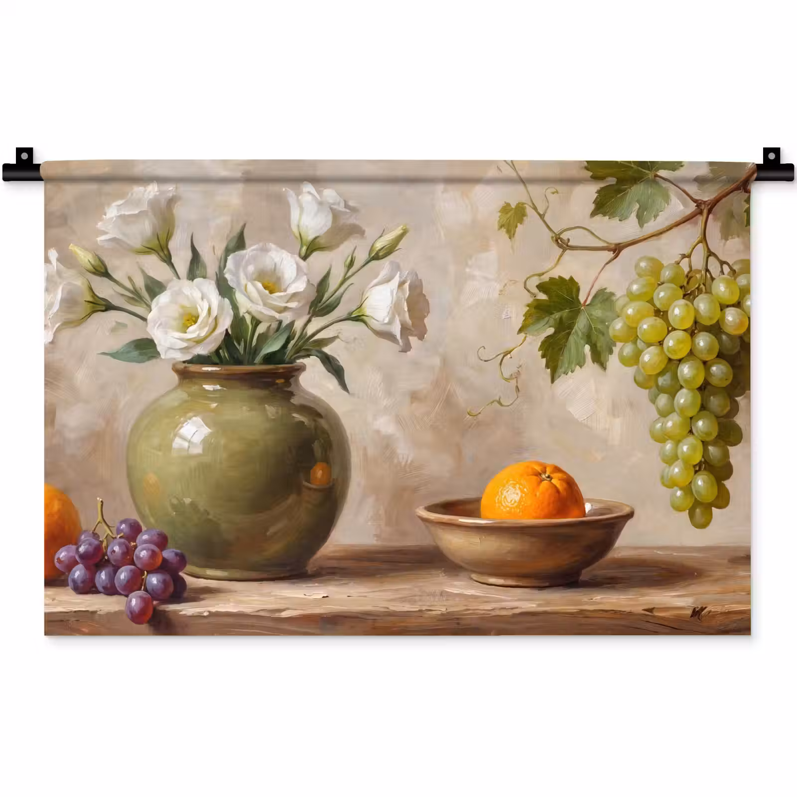 Wall Hanging - Flowers - Fruit - Still Life - Bloemen - Fruit - Stilleven Wandkleed katoen klein