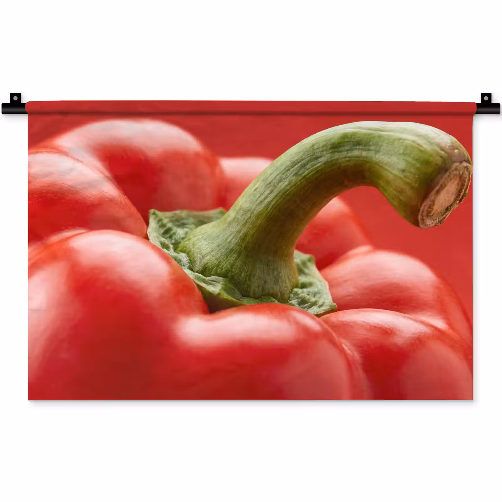 Wall Hanging - Food - Bell Pepper - Red - Eten - Paprika - Rood Wandkleed katoen klein