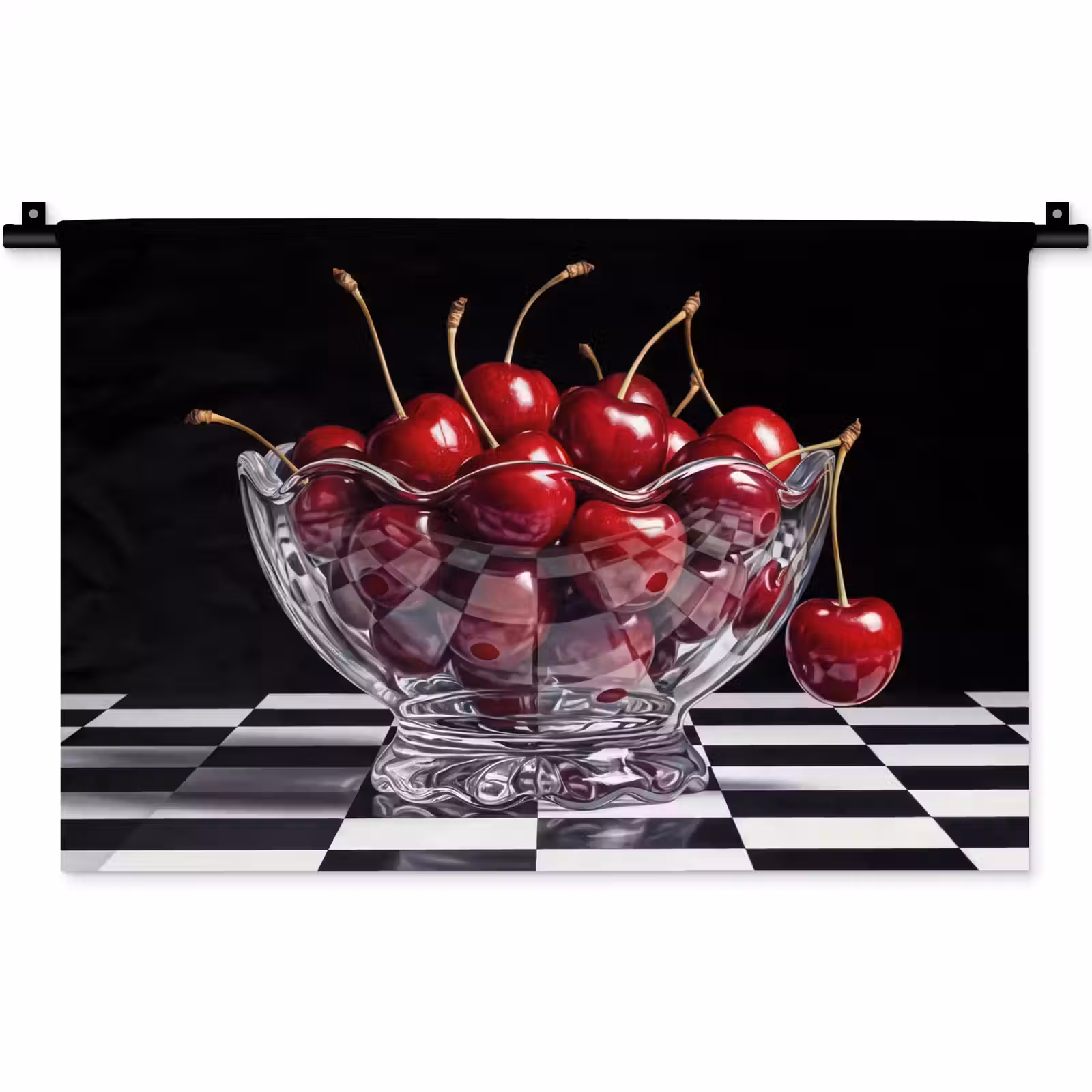 Wall Hanging - Food - Cherries - Red - Eten - Kersen - Rood Wandkleed katoen klein