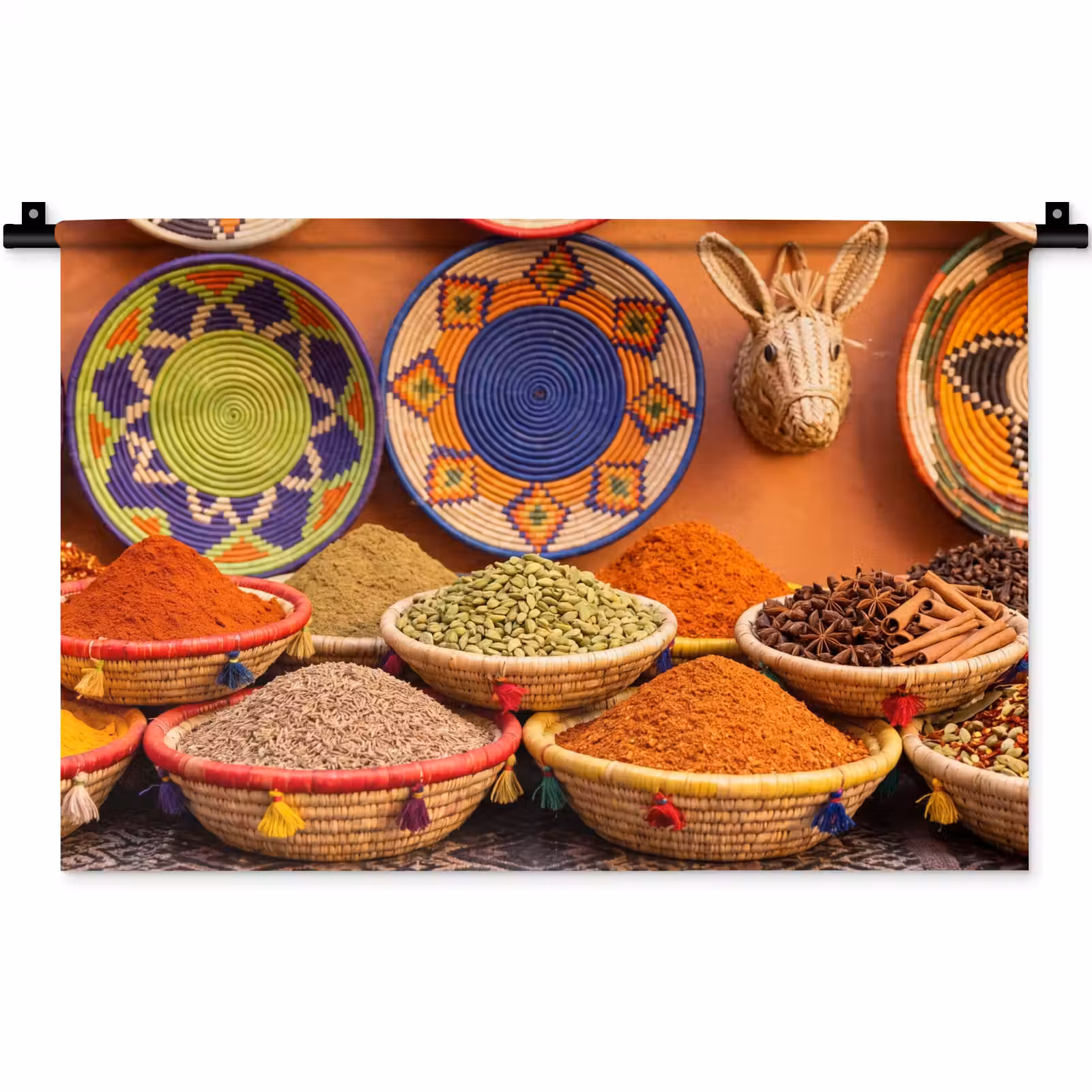 Wall Hanging - Food - Colorful - Culture - Eten - Kleurrijk - Cultuur Wandkleed katoen klein