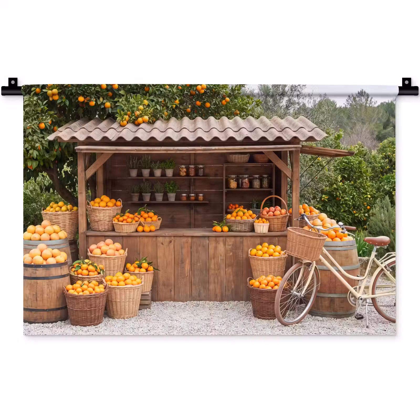 Wall Hanging - Fruit - Market - Rural - Fruit - Markt - Landelijk Wandkleed katoen klein
