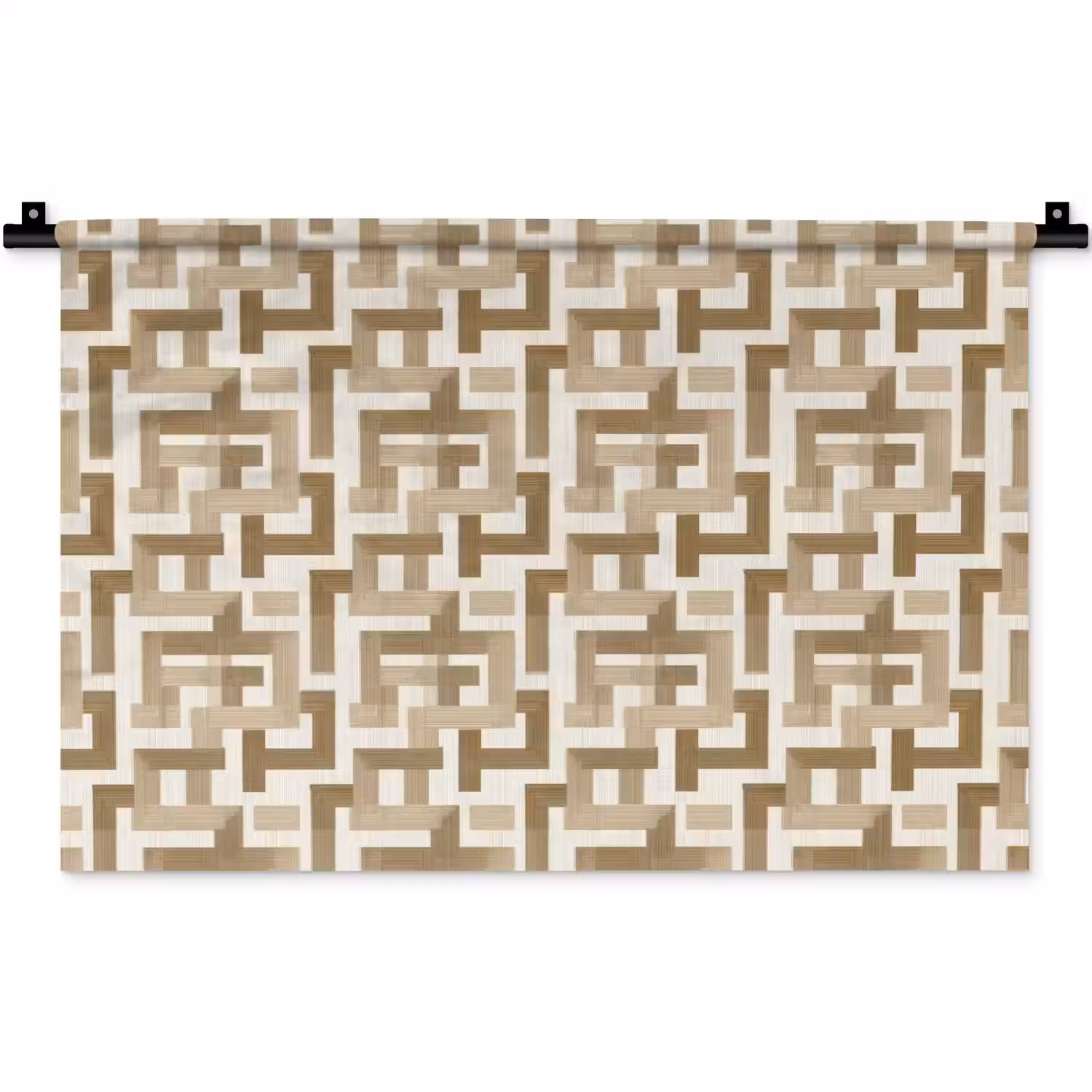 Geometrisch - Retro - Bruin Wandkleed katoen klein 269 -zz3d