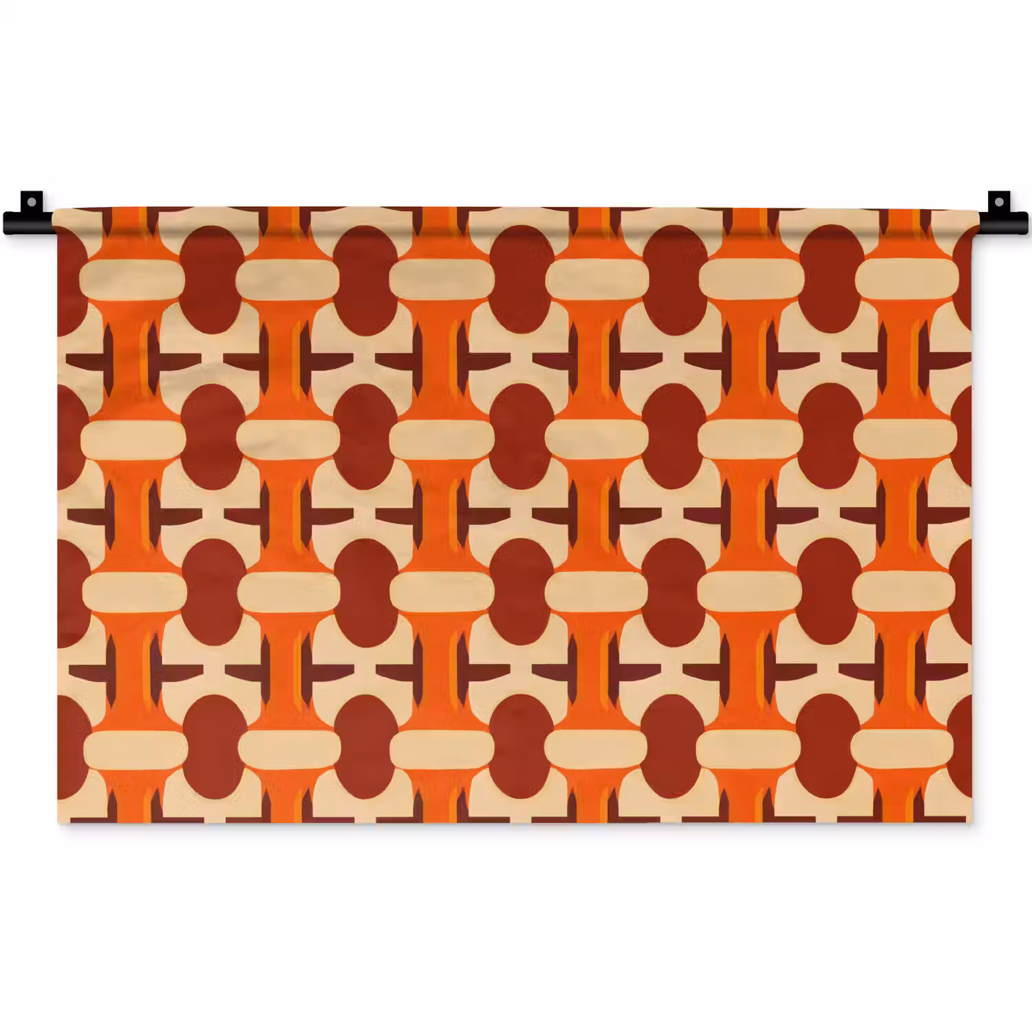 Geometrisch - Retro - Oranje Wandkleed katoen klein 269 -zz3d