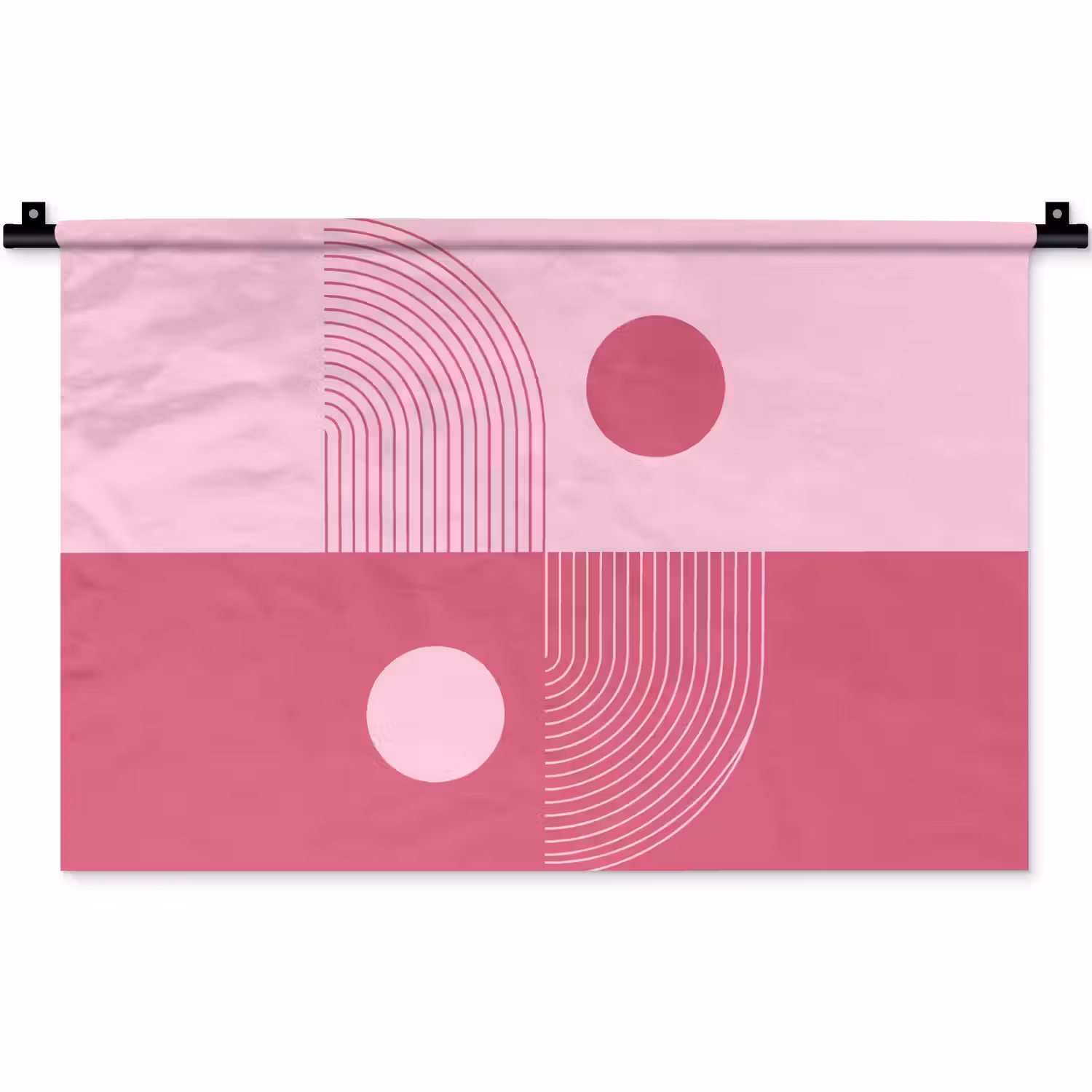 Geometrie - Patroon - Abstract - Roze - Modern Wandkleed katoen klein -zz3d