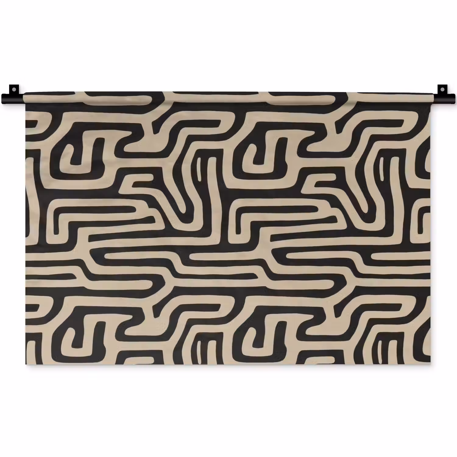 Grafisch - Lijnen - Zwart Wandkleed katoen klein 269 -zz3d