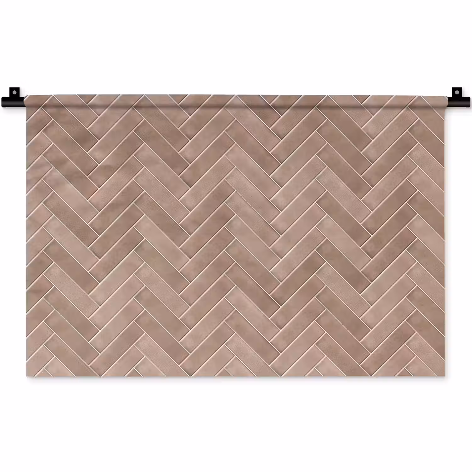 Visgraat - Wandtegel - Oudroze - Terracotta Wandkleed katoen klein 269 -zz3d