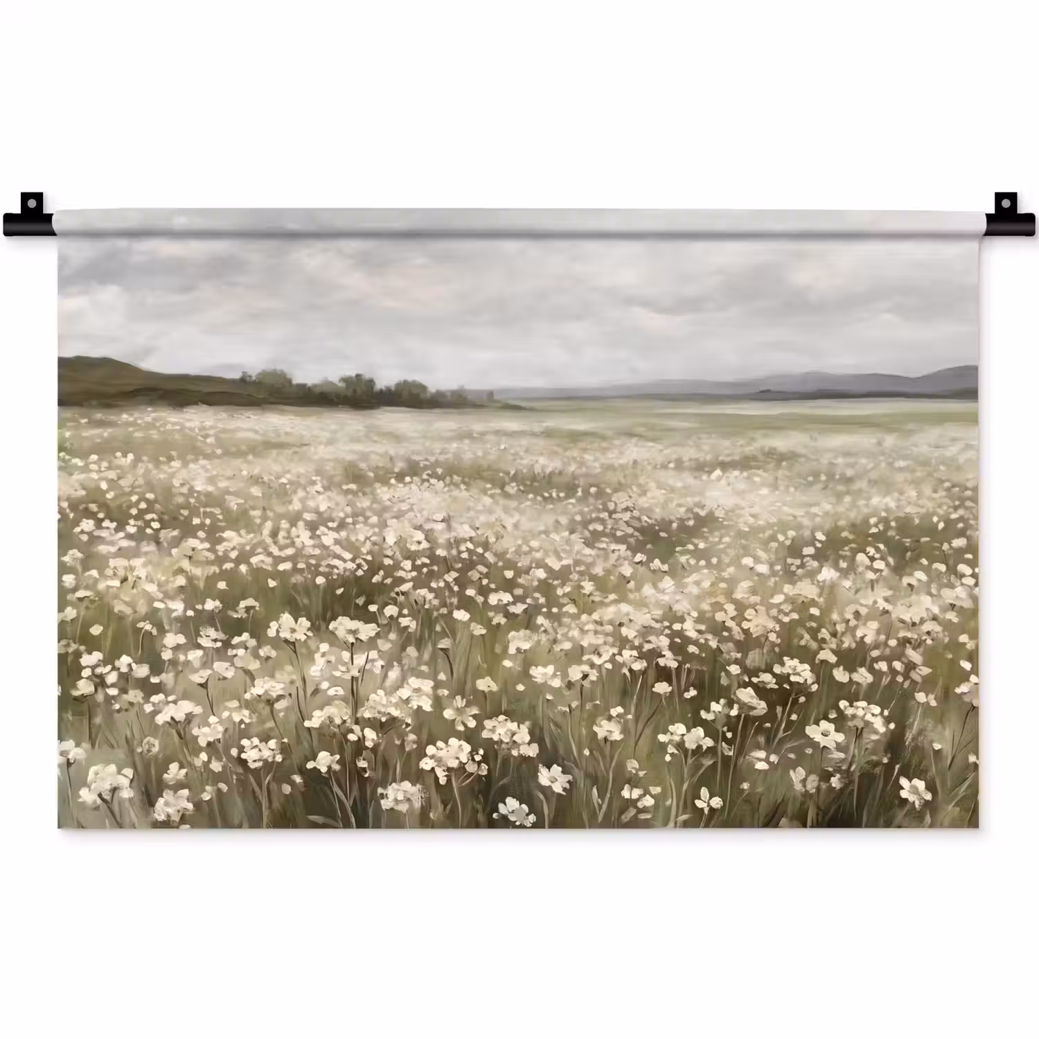 Illustratie - Landschap - Wit Wandkleed katoen klein -zz3d
