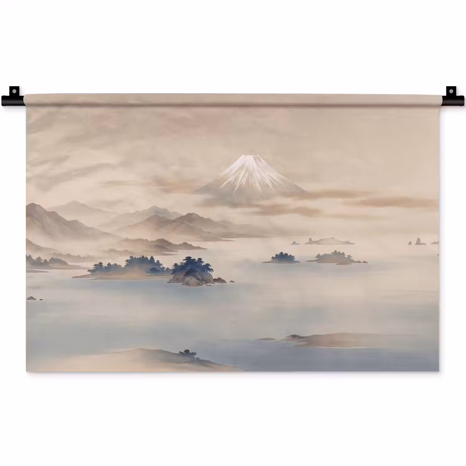 Japans - Landschap - Beige Wandkleed katoen klein -zz3d