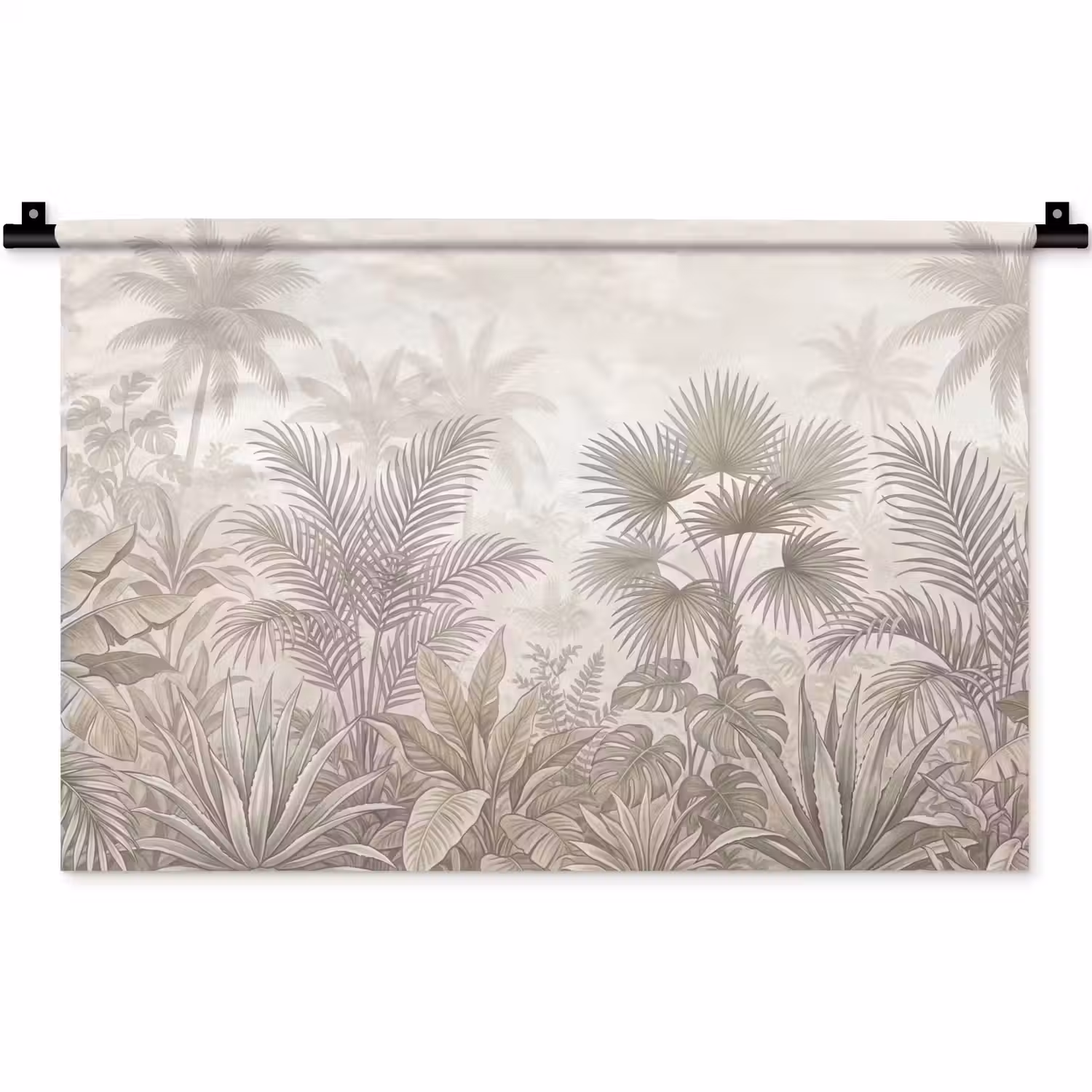 Jungle - Tropisch - Natuur -Vintage - Beige Wandkleed katoen klein -zz3d