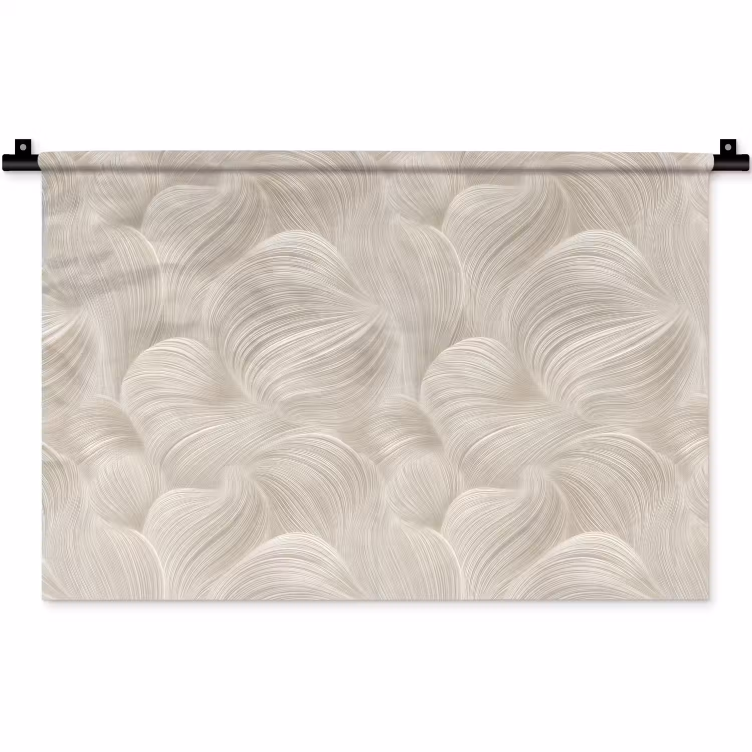 Lijnen - Waaier - Beige Wandkleed katoen klein 269 -zz3d