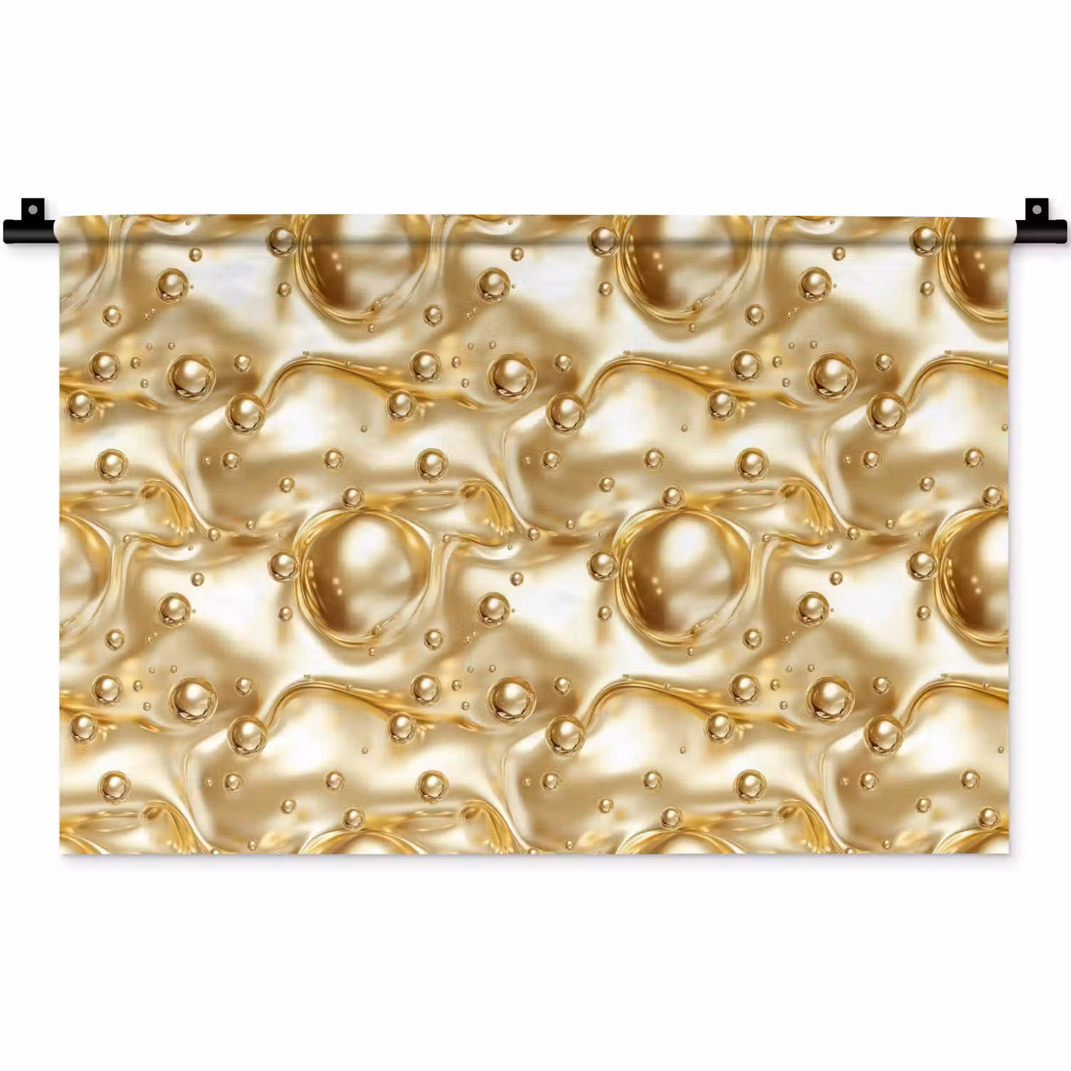 Vloeibaar - Druppels - Goud Wandkleed katoen klein 269 -zz3d