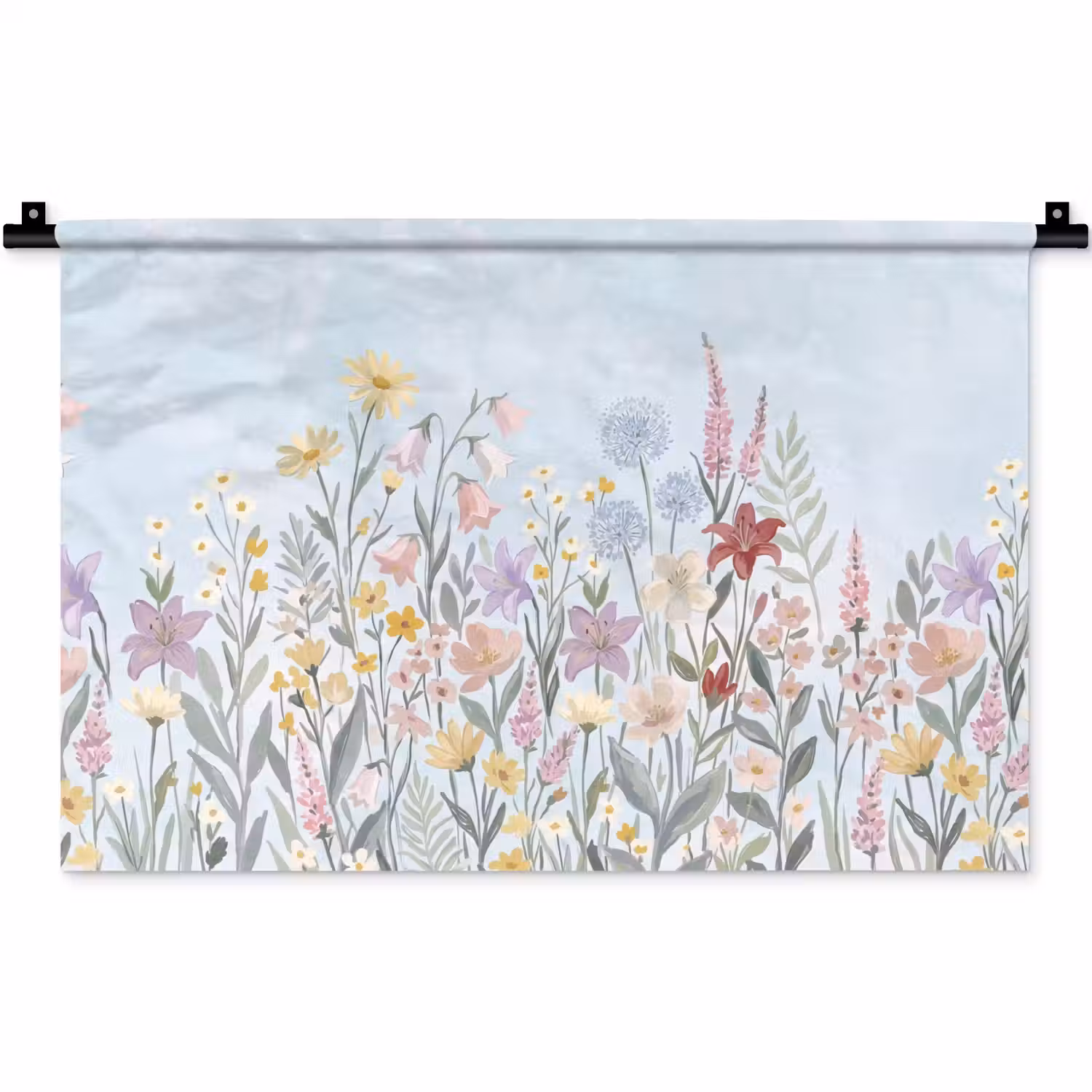 Weidebloemen - Illustratie - Kleurrijk Wandkleed katoen klein -zz3d